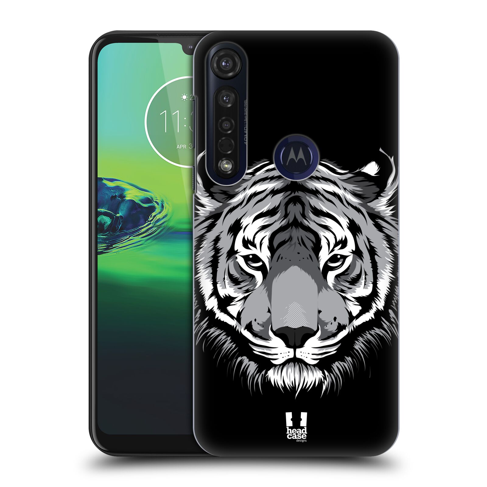 Pouzdro na mobil Motorola Moto G8 PLUS - HEAD CASE - vzor Zvíře kreslená tvář 2 tygr