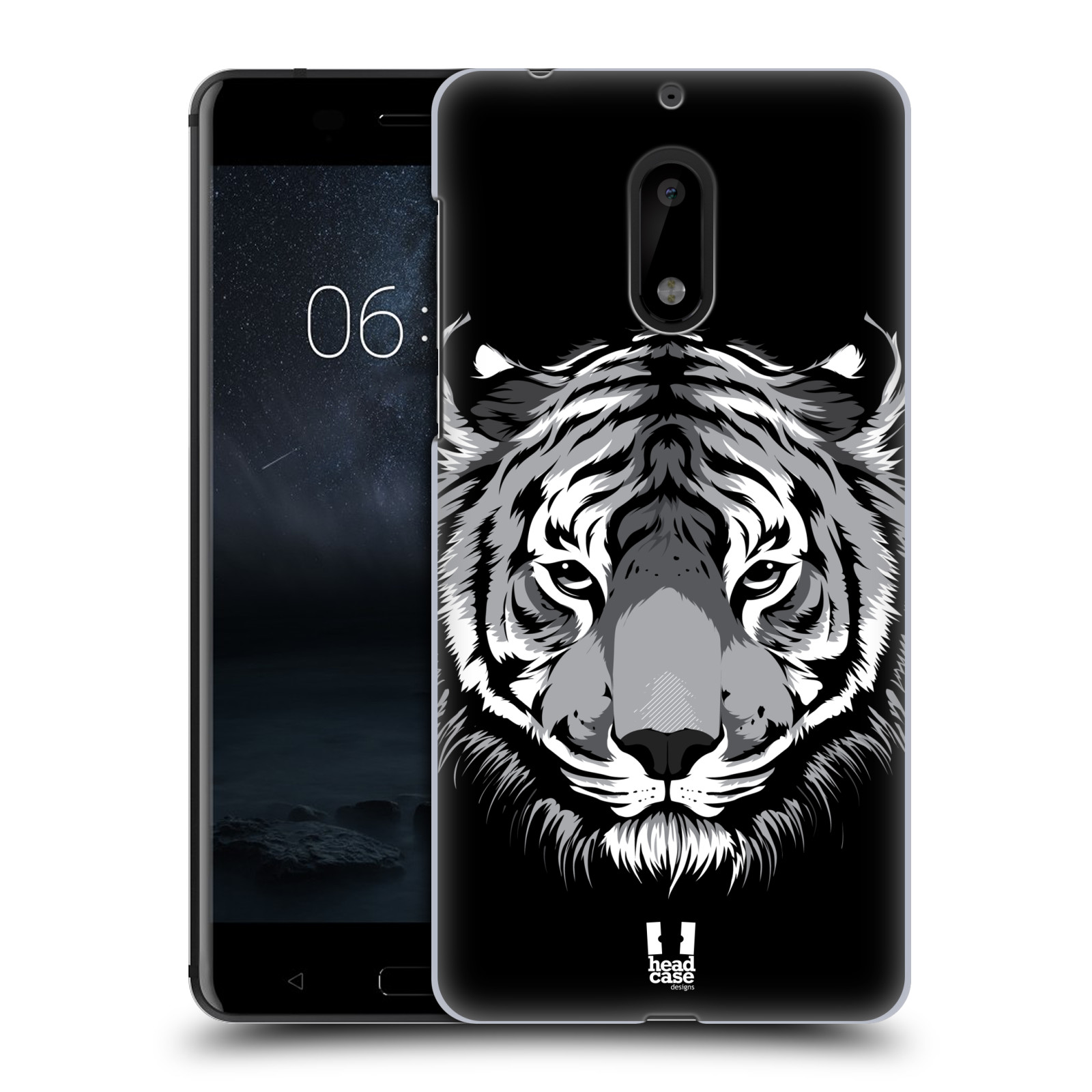 HEAD CASE plastový obal na mobil Nokia 6 vzor Zvíře kreslená tvář 2 tygr