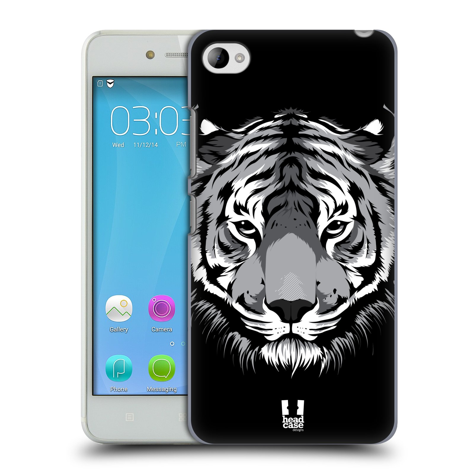 HEAD CASE pevný plastový obal na mobil LENOVO S90 vzor Zvíře kreslená tvář 2 tygr