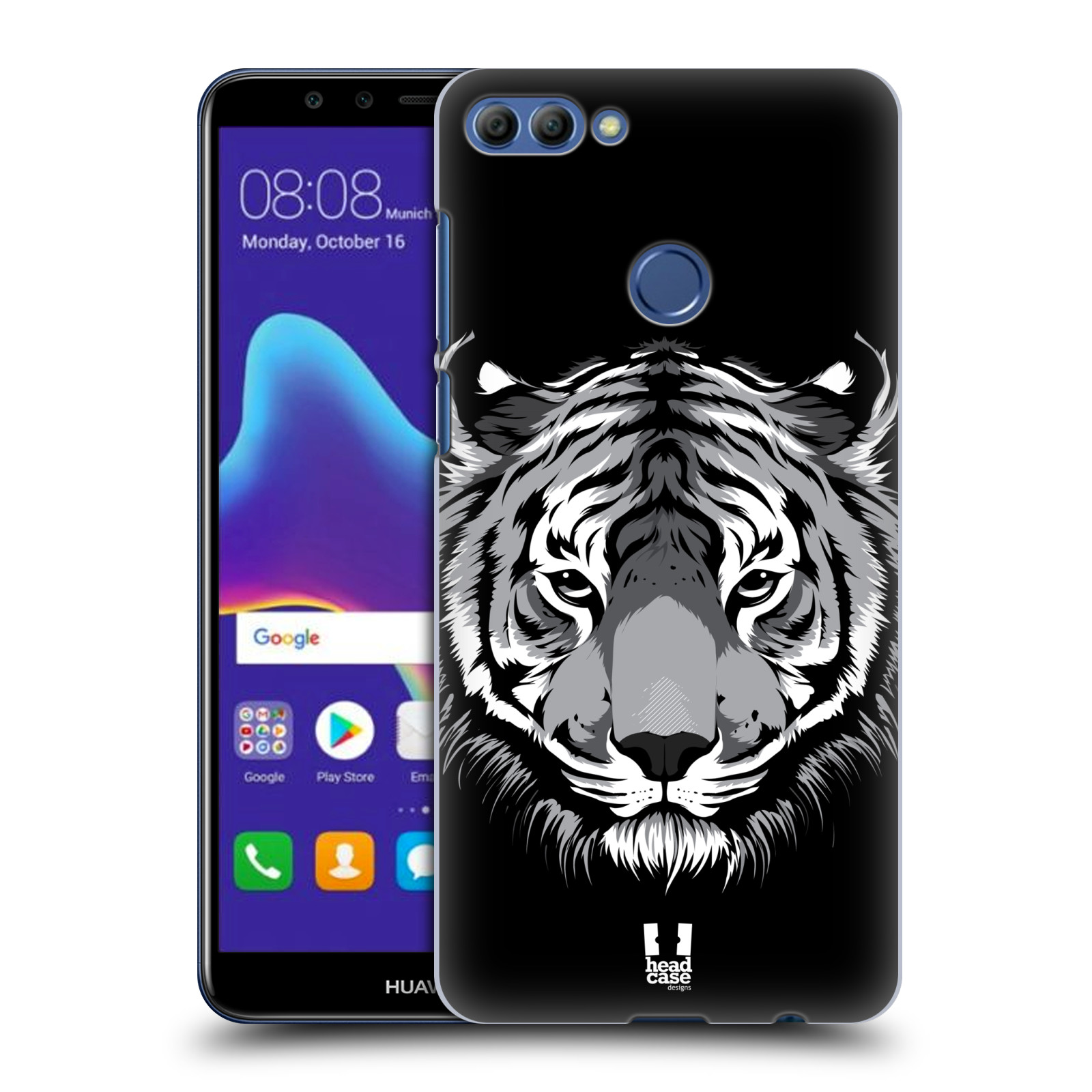 HEAD CASE plastový obal na mobil Huawei Y9 2018 vzor Zvíře kreslená tvář 2 tygr