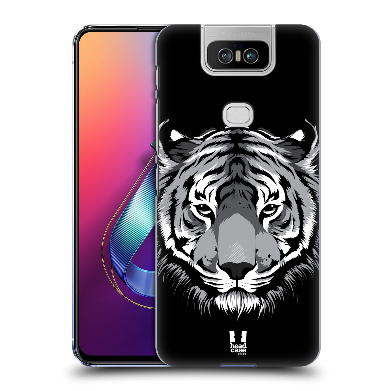 Pouzdro na mobil Asus Zenfone 6 ZS630KL - HEAD CASE - vzor Zvíře kreslená tvář 2 tygr