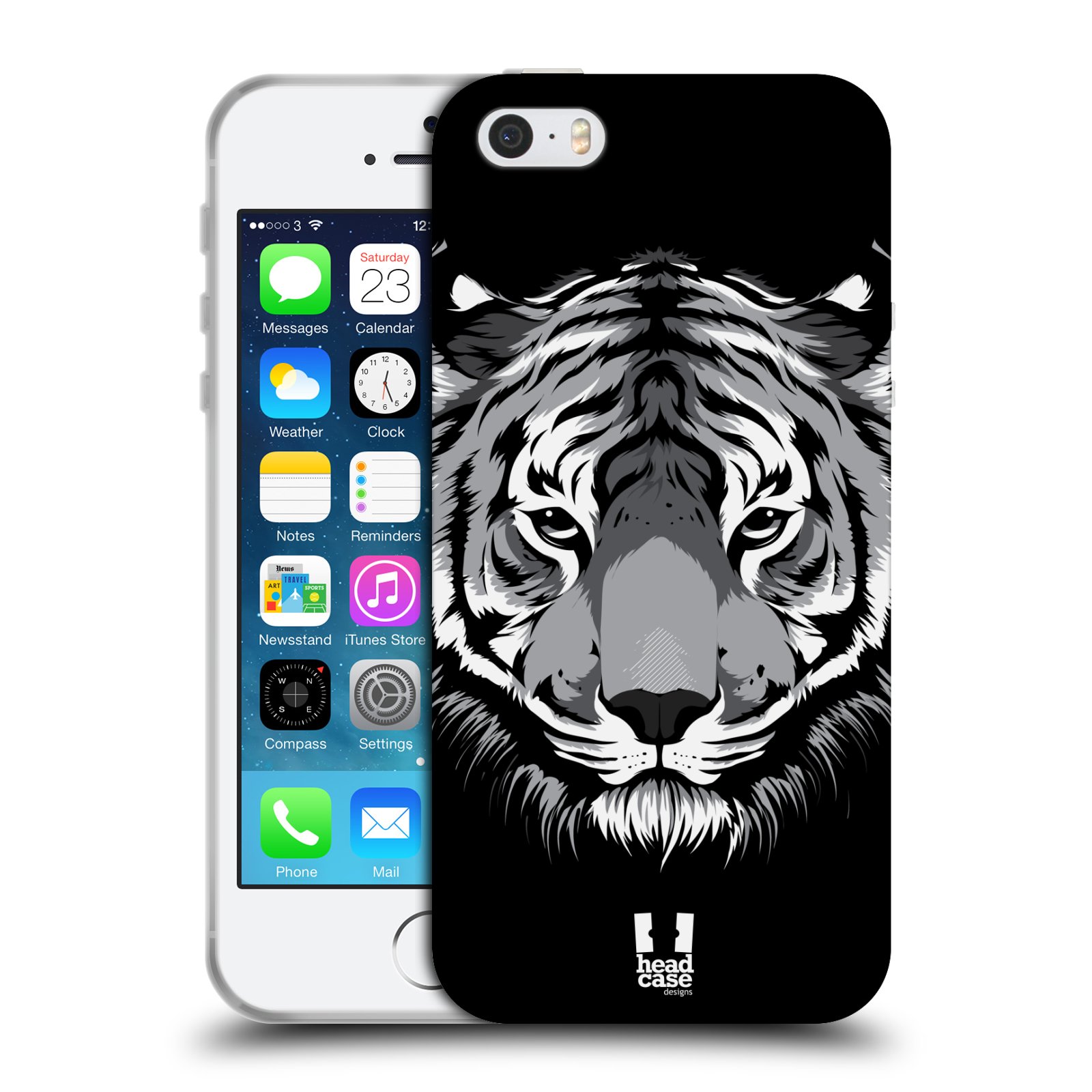 HEAD CASE silikonový obal na mobil Apple Iphone 5/5S vzor Zvíře kreslená tvář 2 tygr