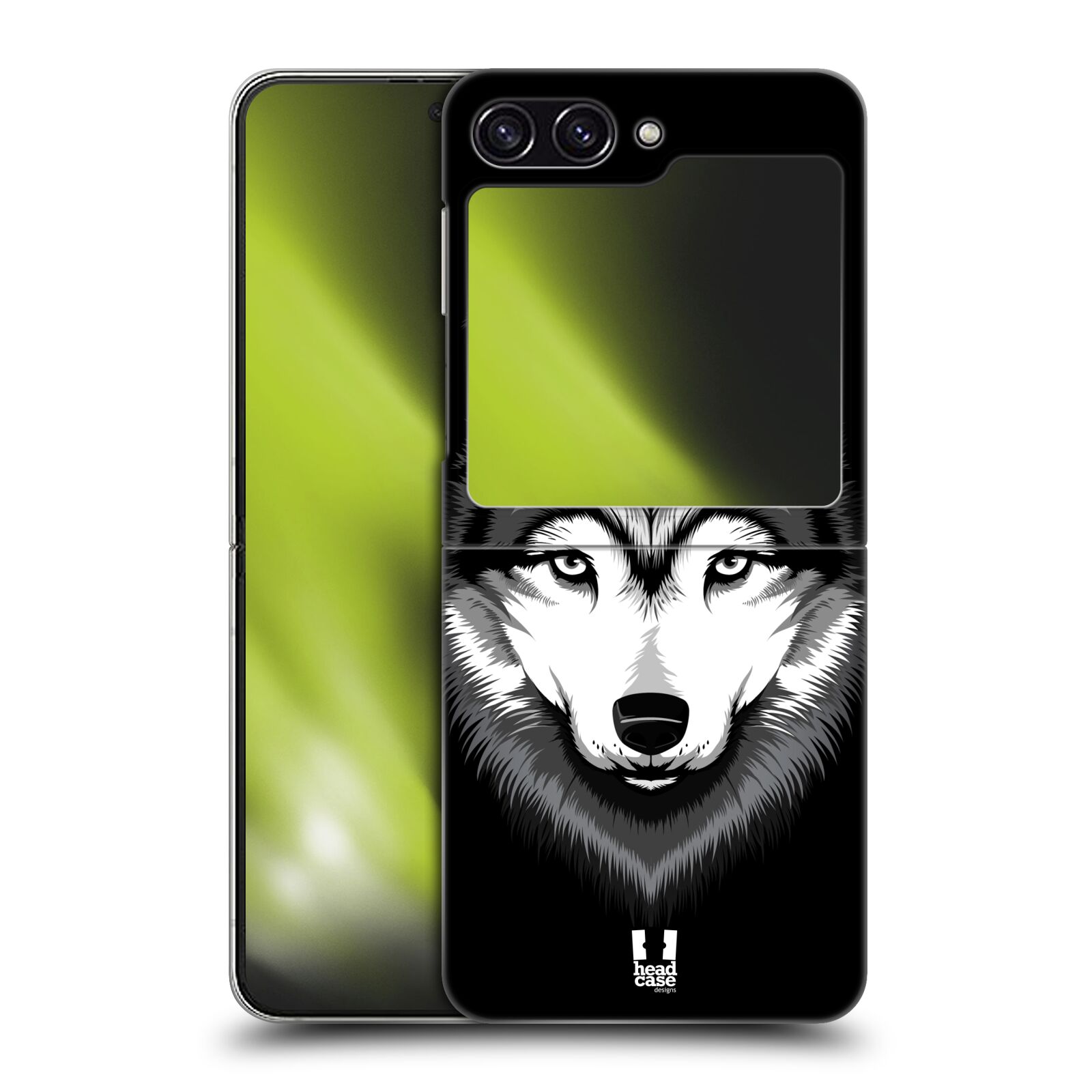 Plastový obal HEAD CASE na mobil Samsung Galaxy Z Flip 5 vzor Zvíře kreslená tvář 2 vlk
