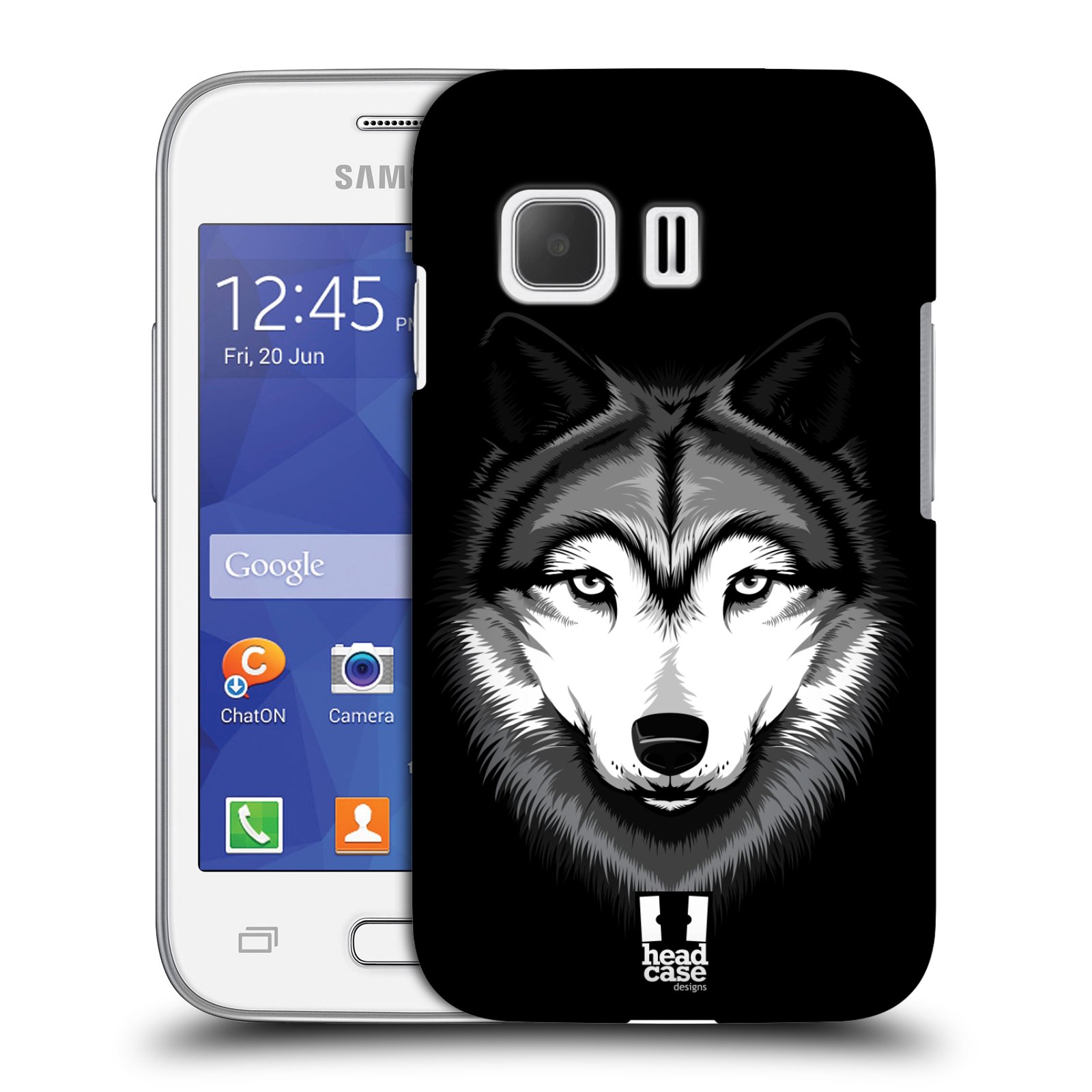HEAD CASE plastový obal na mobil SAMSUNG Galaxy Young 2 (G130) vzor Zvíře kreslená tvář 2 vlk