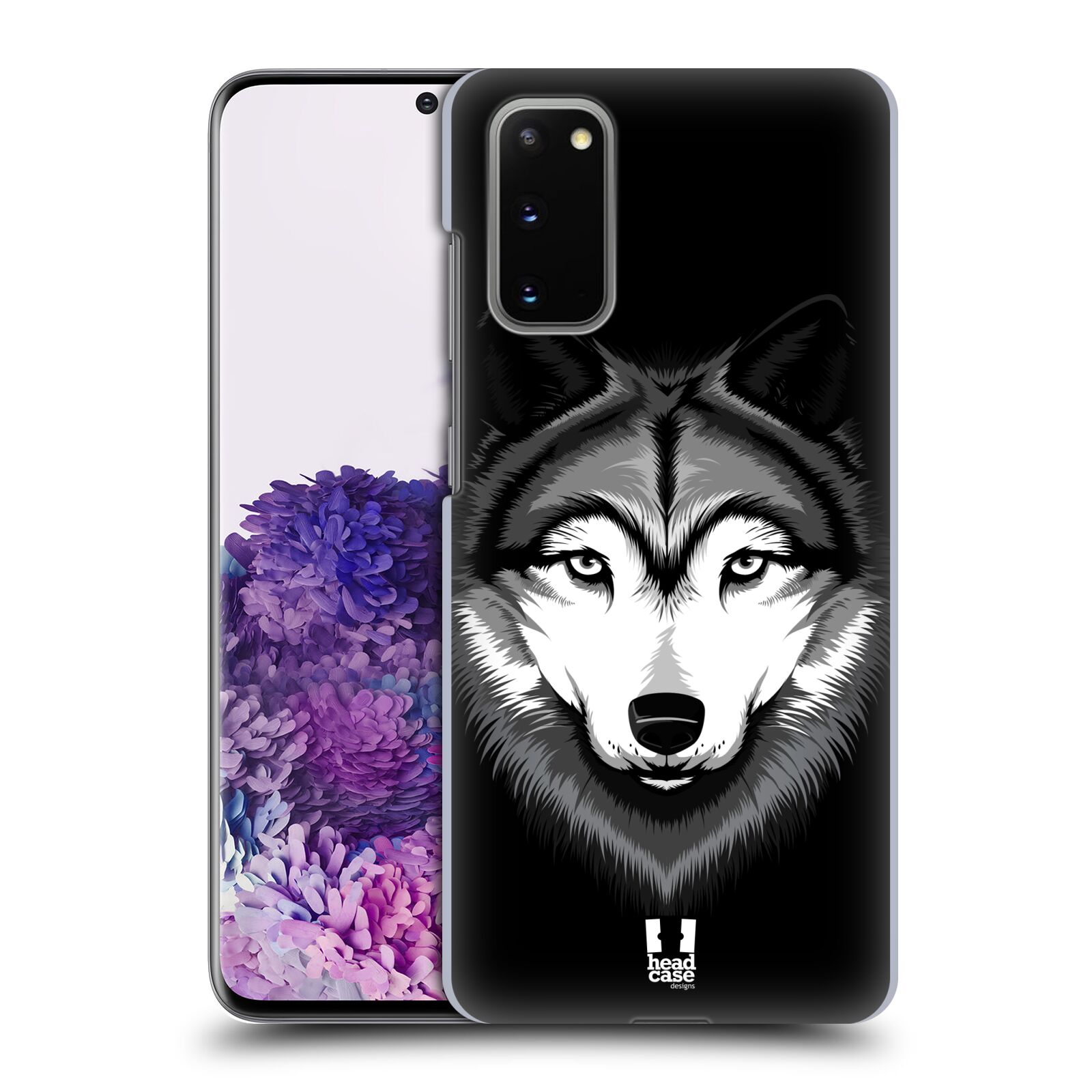 Pouzdro na mobil Samsung Galaxy S20 - HEAD CASE - vzor Zvíře kreslená tvář 2 vlk