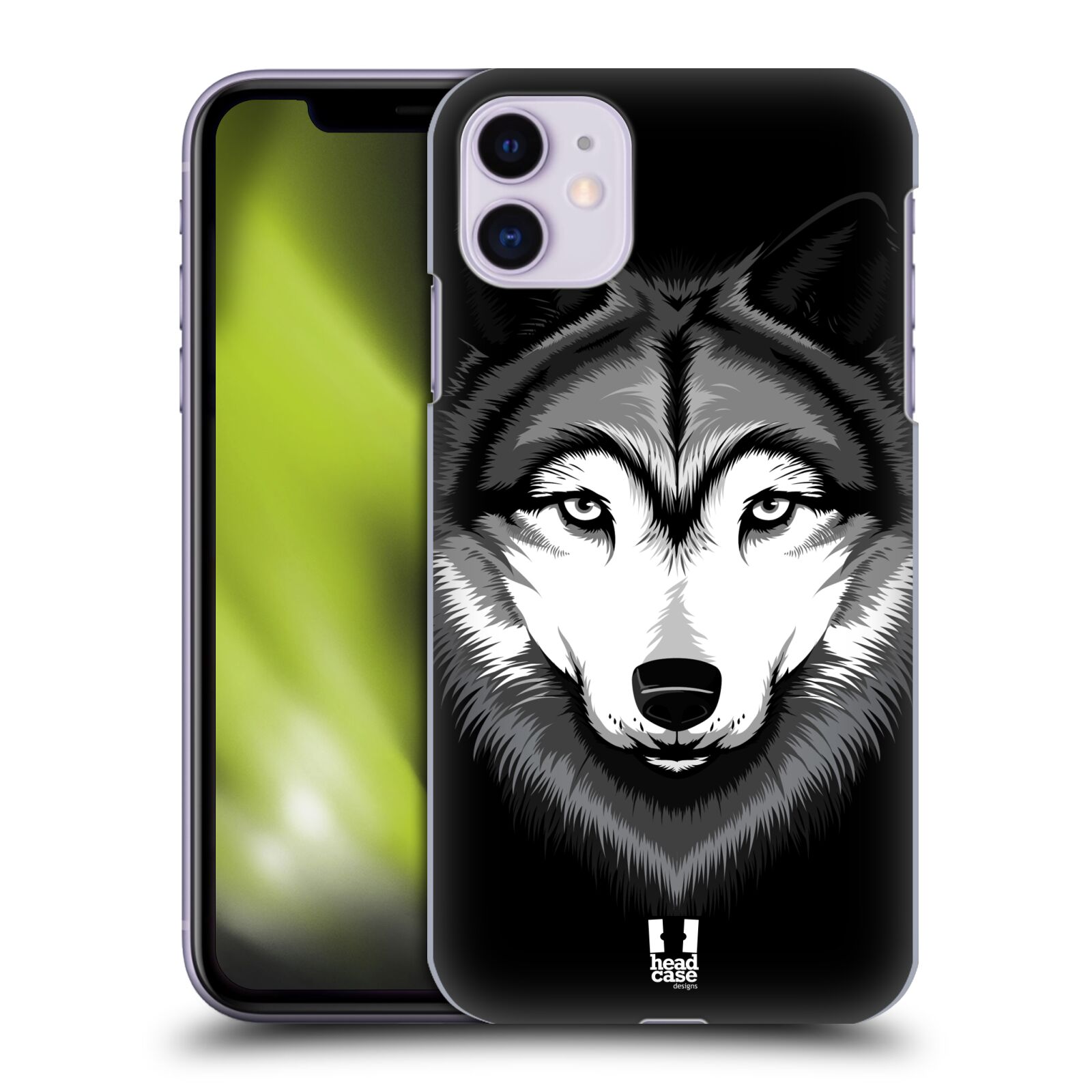 Pouzdro na mobil Apple Iphone 11 - HEAD CASE - vzor Zvíře kreslená tvář 2 vlk