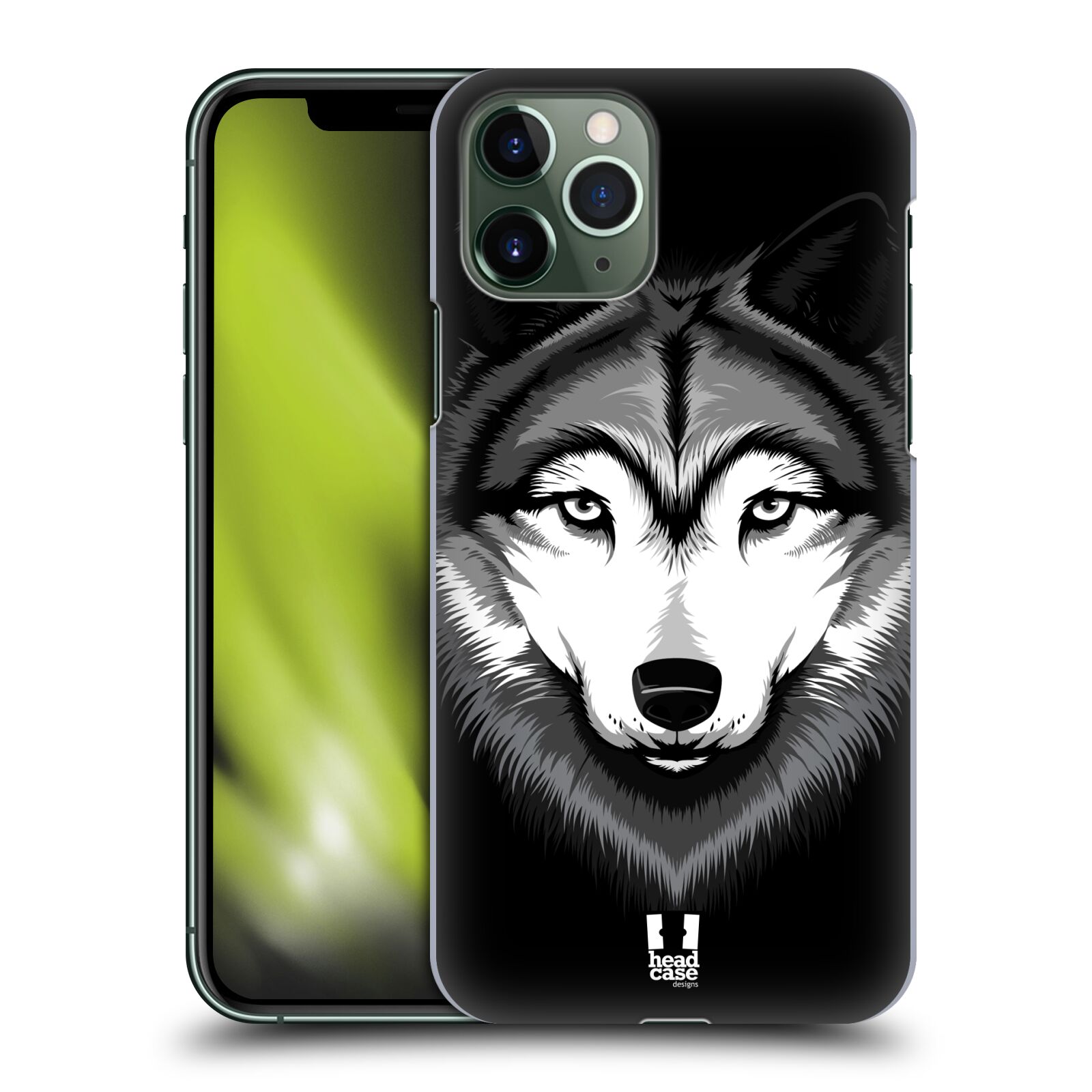 Pouzdro na mobil Apple Iphone 11 PRO - HEAD CASE - vzor Zvíře kreslená tvář 2 vlk