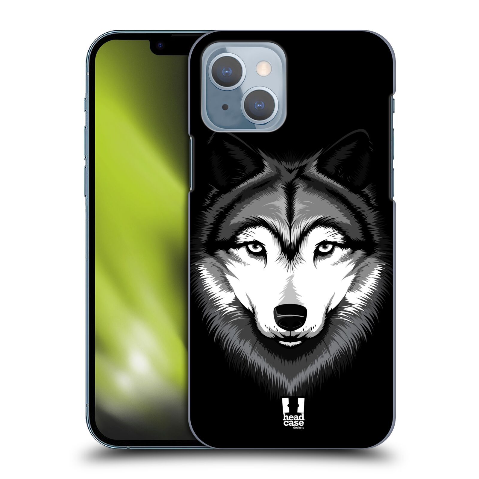 Plastový obal HEAD CASE na mobil Apple Iphone 14 vzor Zvíře kreslená tvář 2 vlk