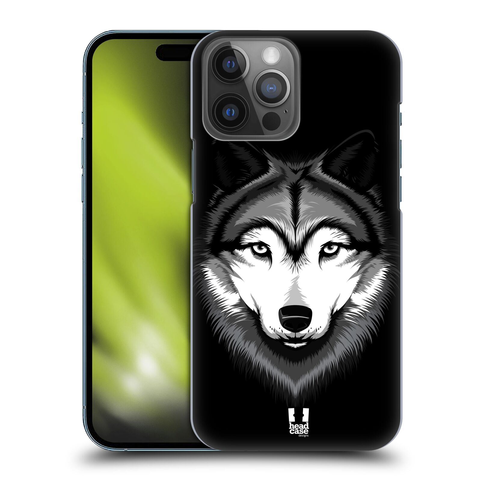 Plastový obal HEAD CASE na mobil Apple Iphone 14 PRO MAX vzor Zvíře kreslená tvář 2 vlk