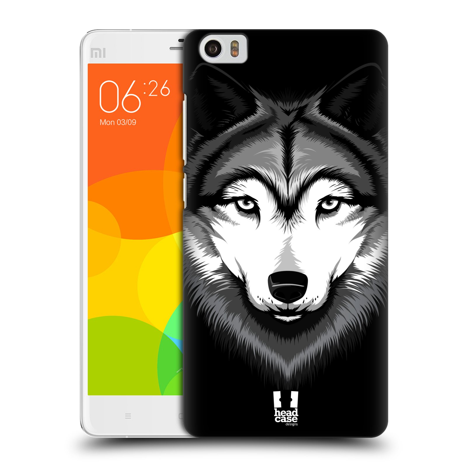 HEAD CASE pevný plastový obal na mobil XIAOMI Mi Note vzor Zvíře kreslená tvář 2 vlk