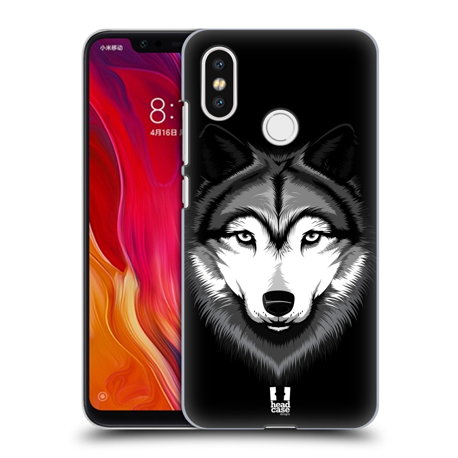 HEAD CASE plastový obal na mobil Xiaomi Mi 8 vzor Zvíře kreslená tvář 2 vlk