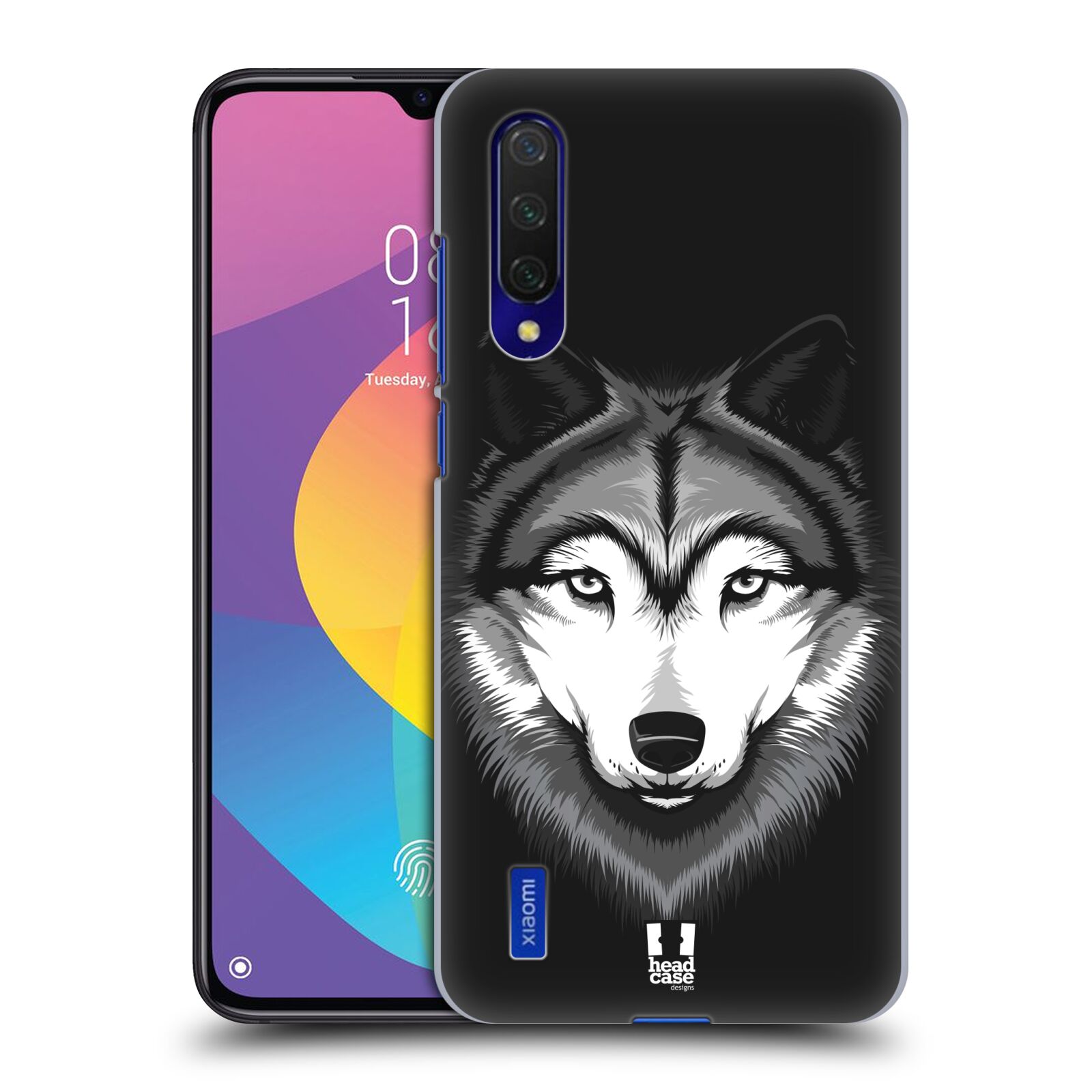 Zadní kryt na mobil Xiaomi MI 9 LITE vzor Zvíře kreslená tvář 2 vlk