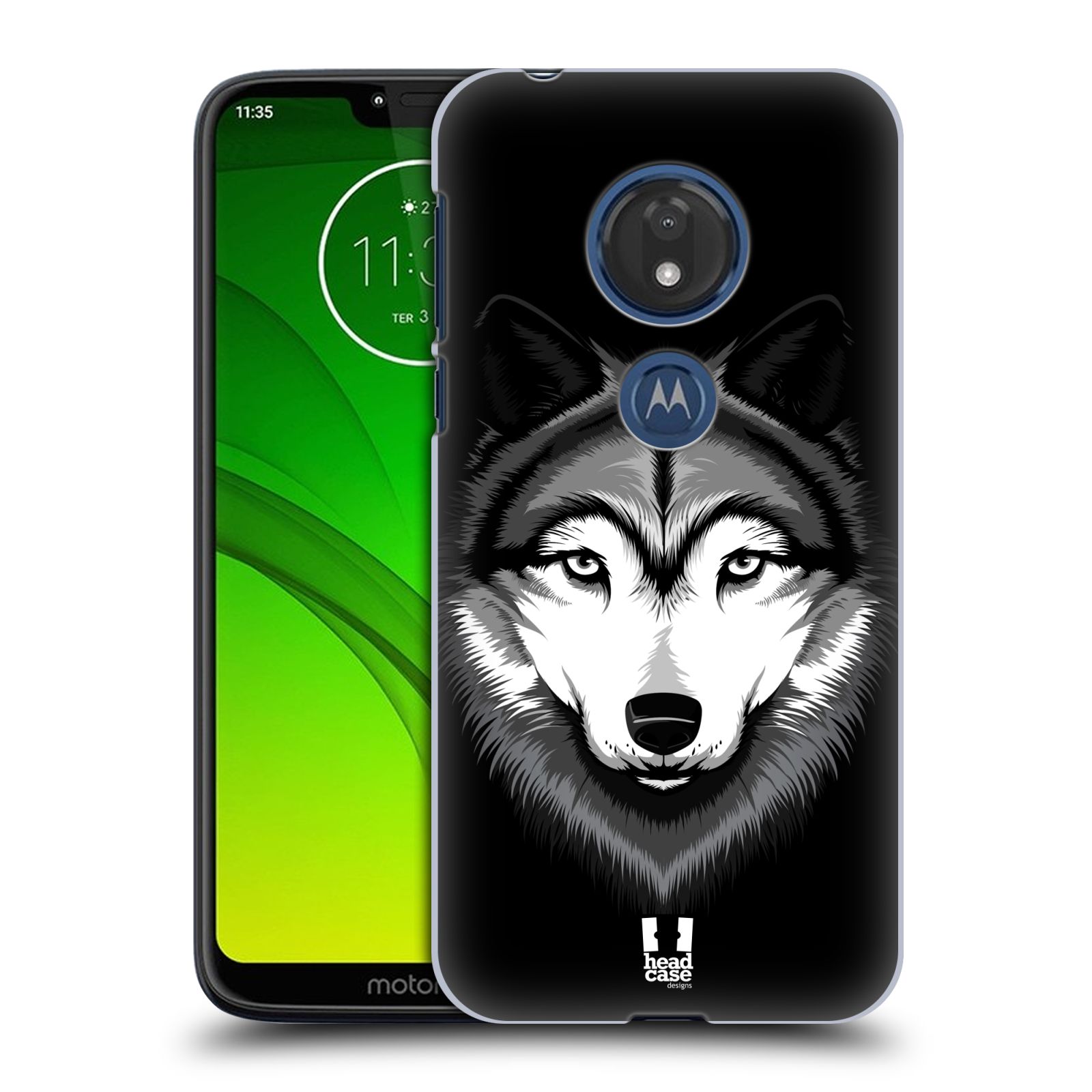 Pouzdro na mobil Motorola Moto G7 Play vzor Zvíře kreslená tvář 2 vlk
