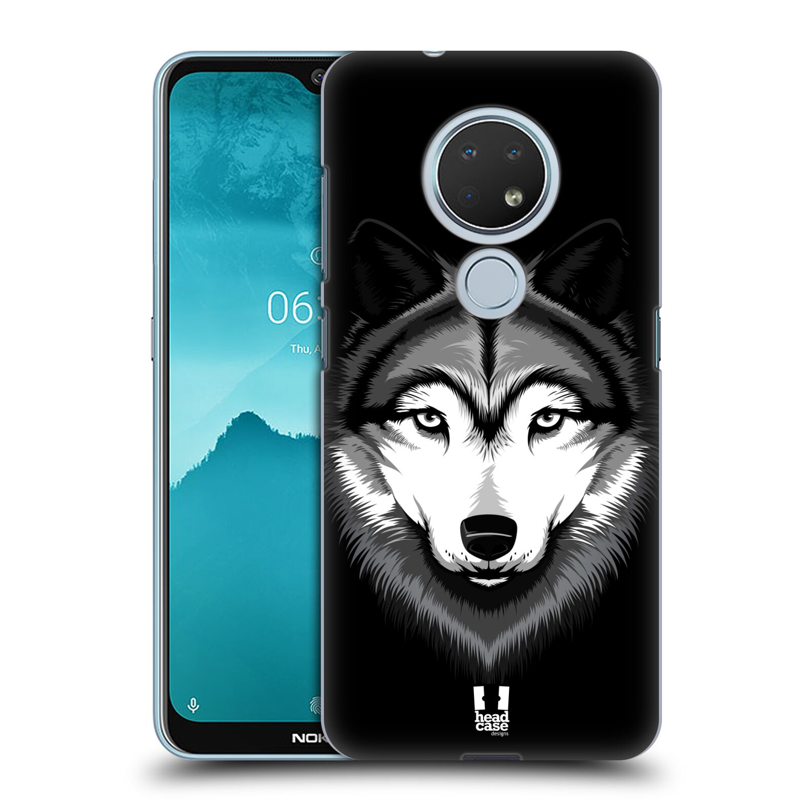 Pouzdro na mobil Nokia 6.2 - HEAD CASE - vzor Zvíře kreslená tvář 2 vlk