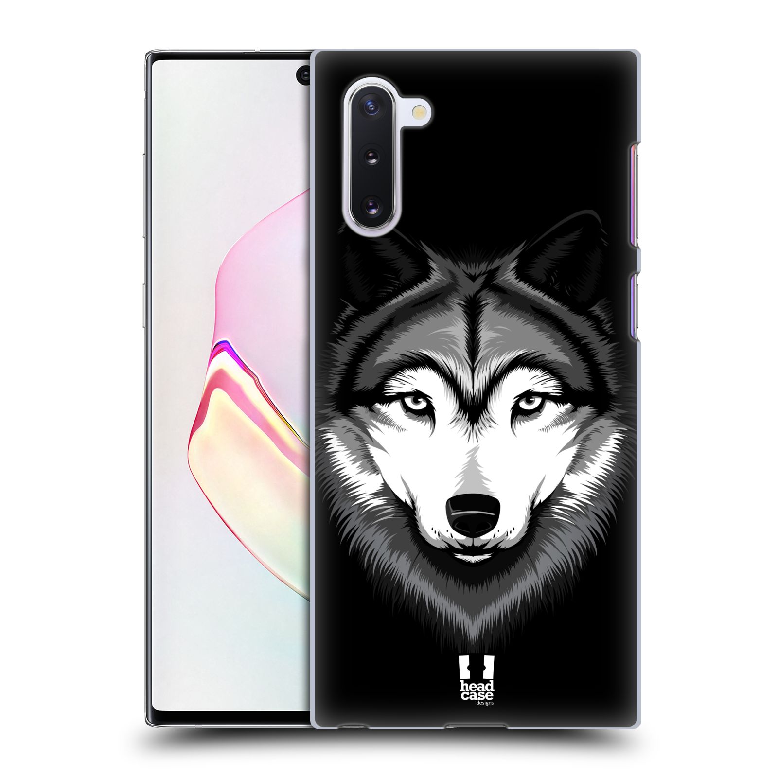 Pouzdro na mobil Samsung Galaxy Note 10 - HEAD CASE - vzor Zvíře kreslená tvář 2 vlk
