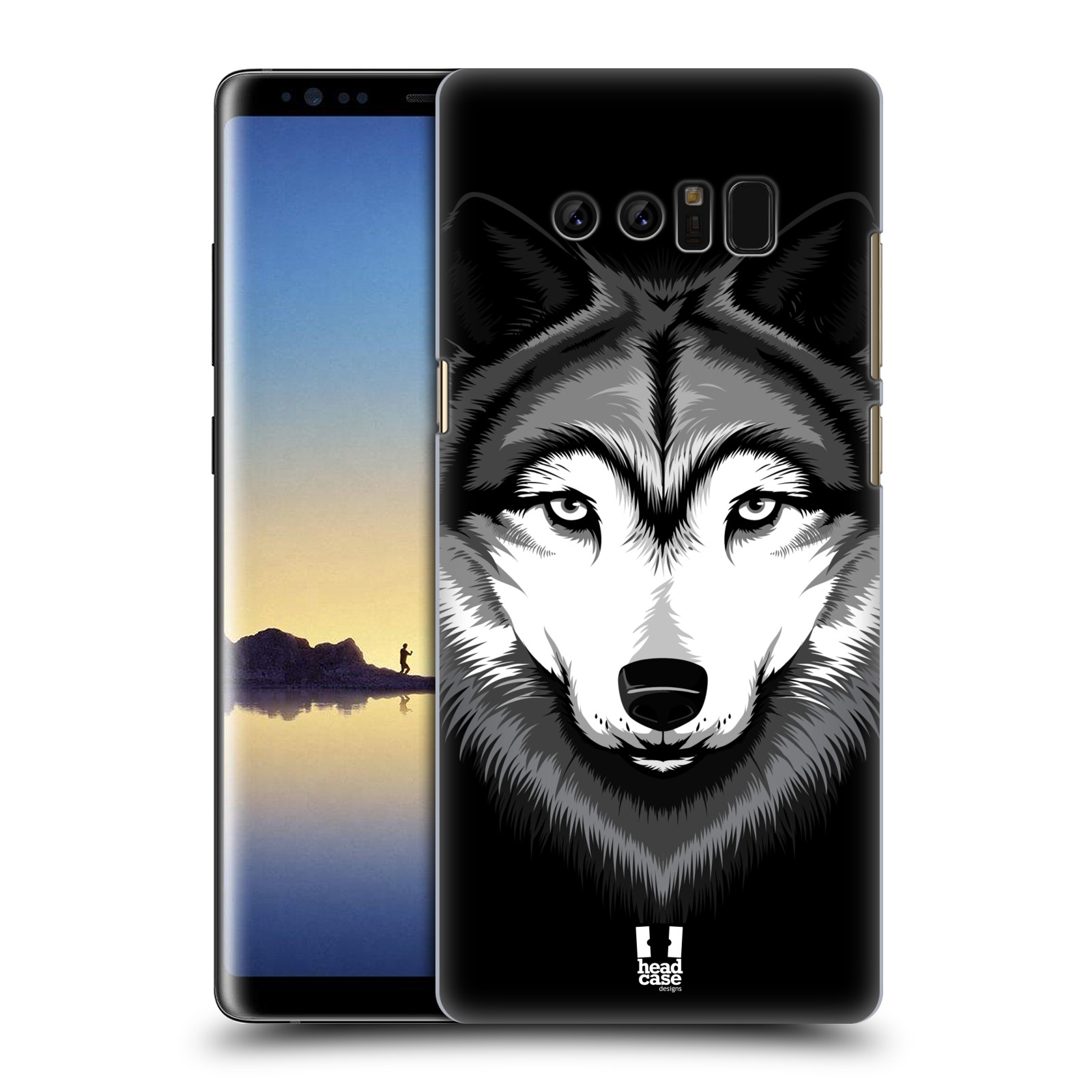 HEAD CASE plastový obal na mobil Samsung Galaxy Note 8 vzor Zvíře kreslená tvář 2 vlk