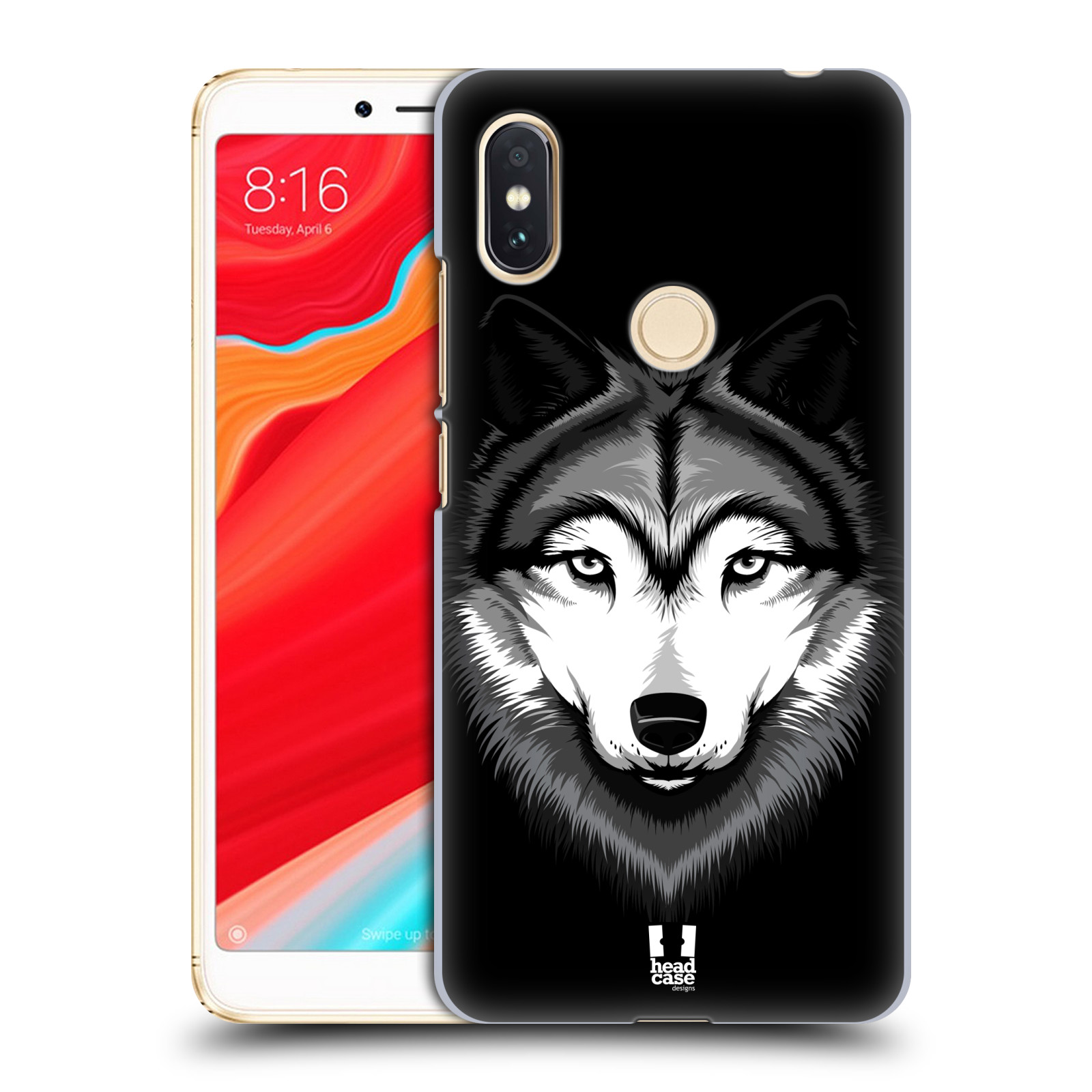 HEAD CASE plastový obal na mobil Xiaomi Redmi S2 vzor Zvíře kreslená tvář 2 vlk