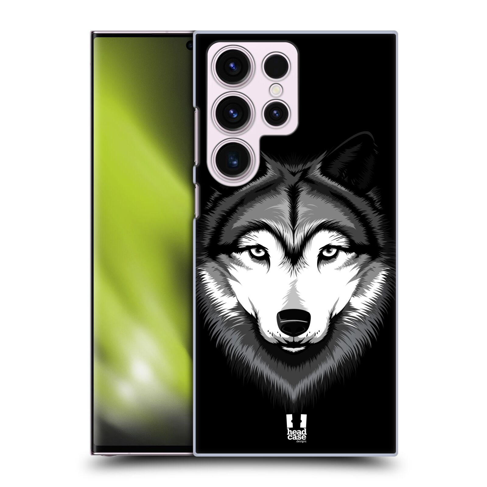 Plastový obal HEAD CASE na mobil Samsung Galaxy S23 ULTRA vzor Zvíře kreslená tvář 2 vlk