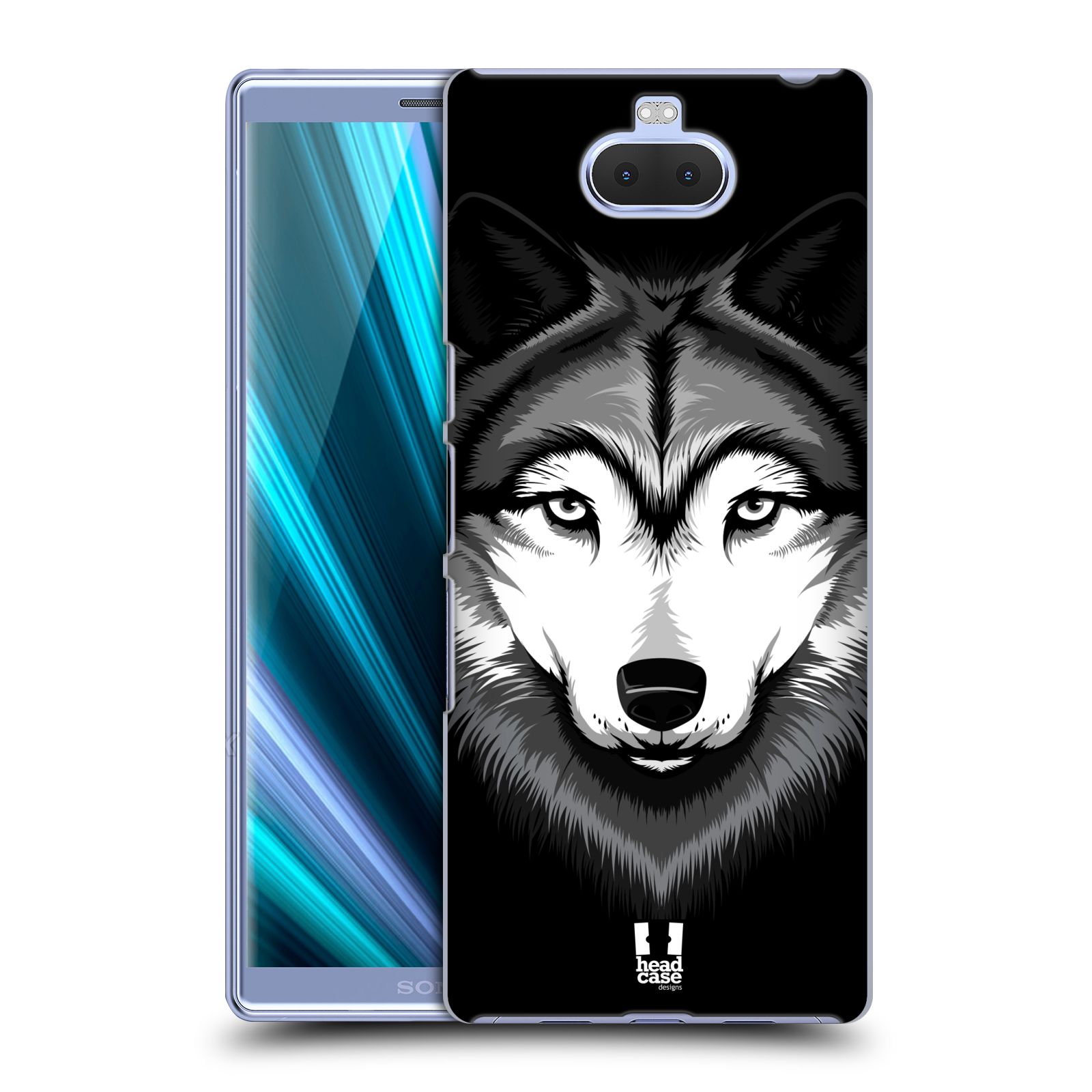 Pouzdro na mobil Sony Xperia 10 - Head Case - vzor Zvíře kreslená tvář 2 vlk