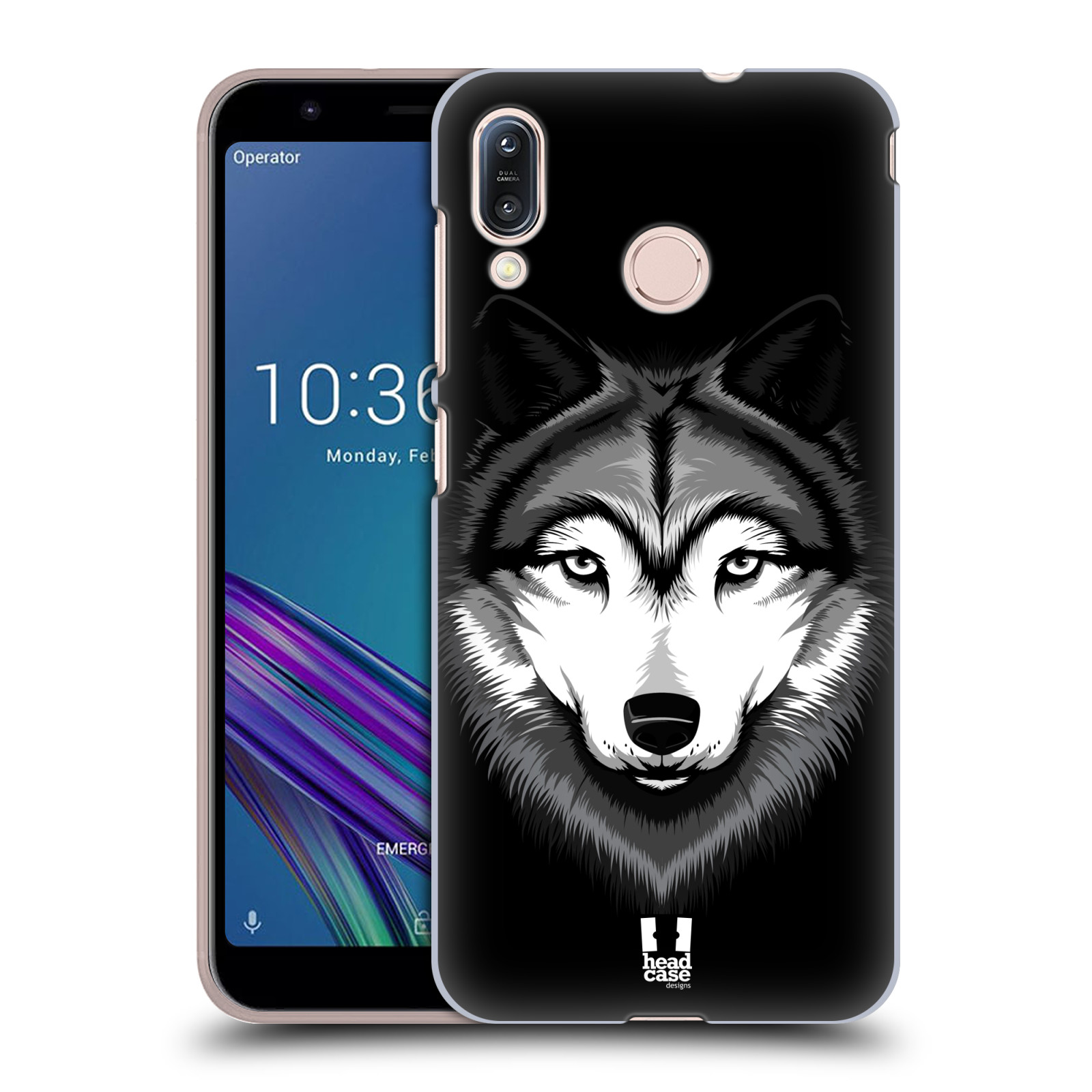 Pouzdro na mobil Asus Zenfone Max M1 (ZB555KL) - HEAD CASE - vzor Zvíře kreslená tvář 2 vlk
