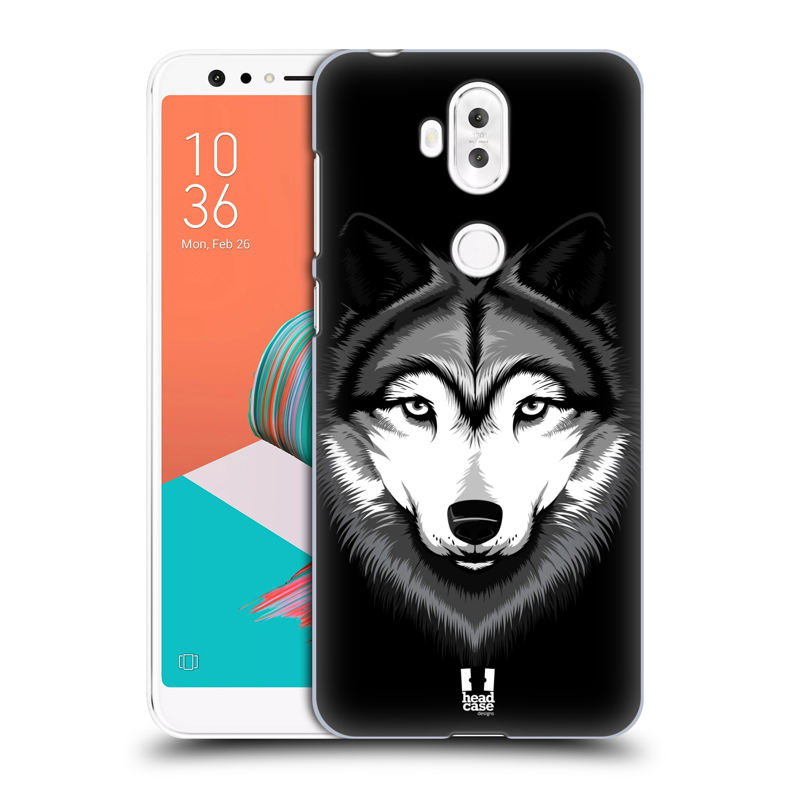 HEAD CASE plastový obal na mobil Asus Zenfone 5 LITE ZC600KL vzor Zvíře kreslená tvář 2 vlk