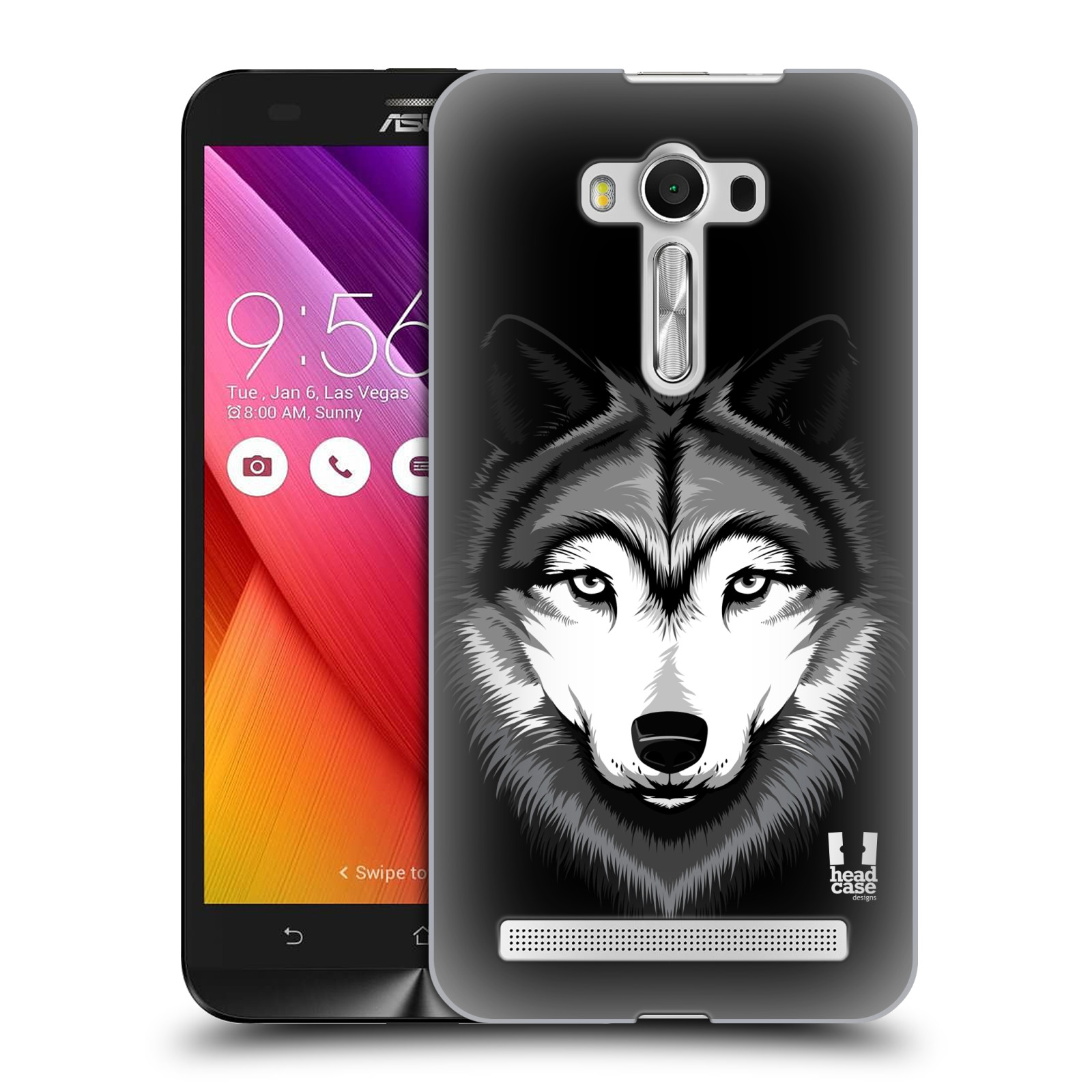HEAD CASE plastový obal na mobil Asus Zenfone 2 LASER (5,5 displej ZE550KL) vzor Zvíře kreslená tvář 2 vlk