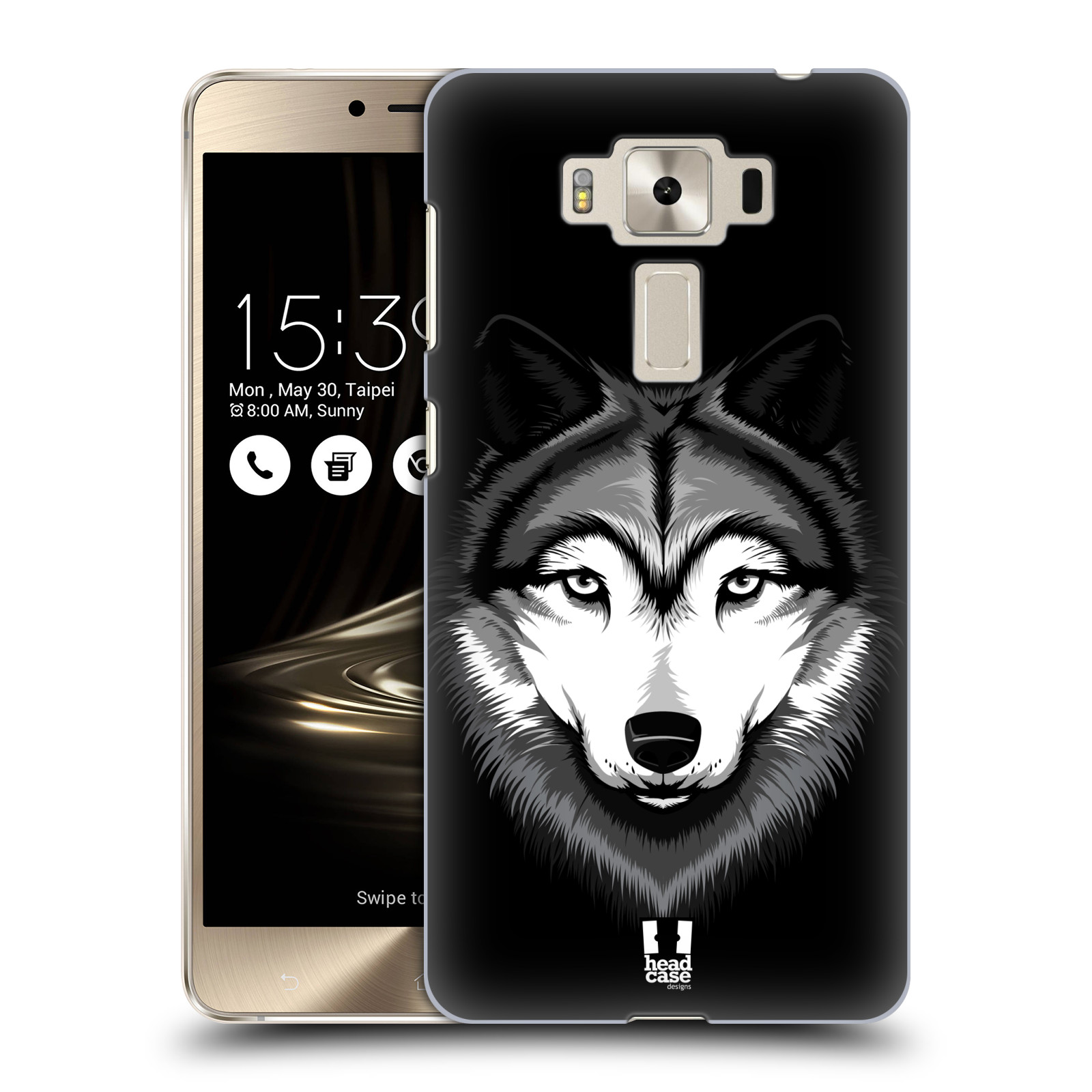 HEAD CASE plastový obal na mobil Asus Zenfone 3 DELUXE ZS550KL vzor Zvíře kreslená tvář 2 vlk