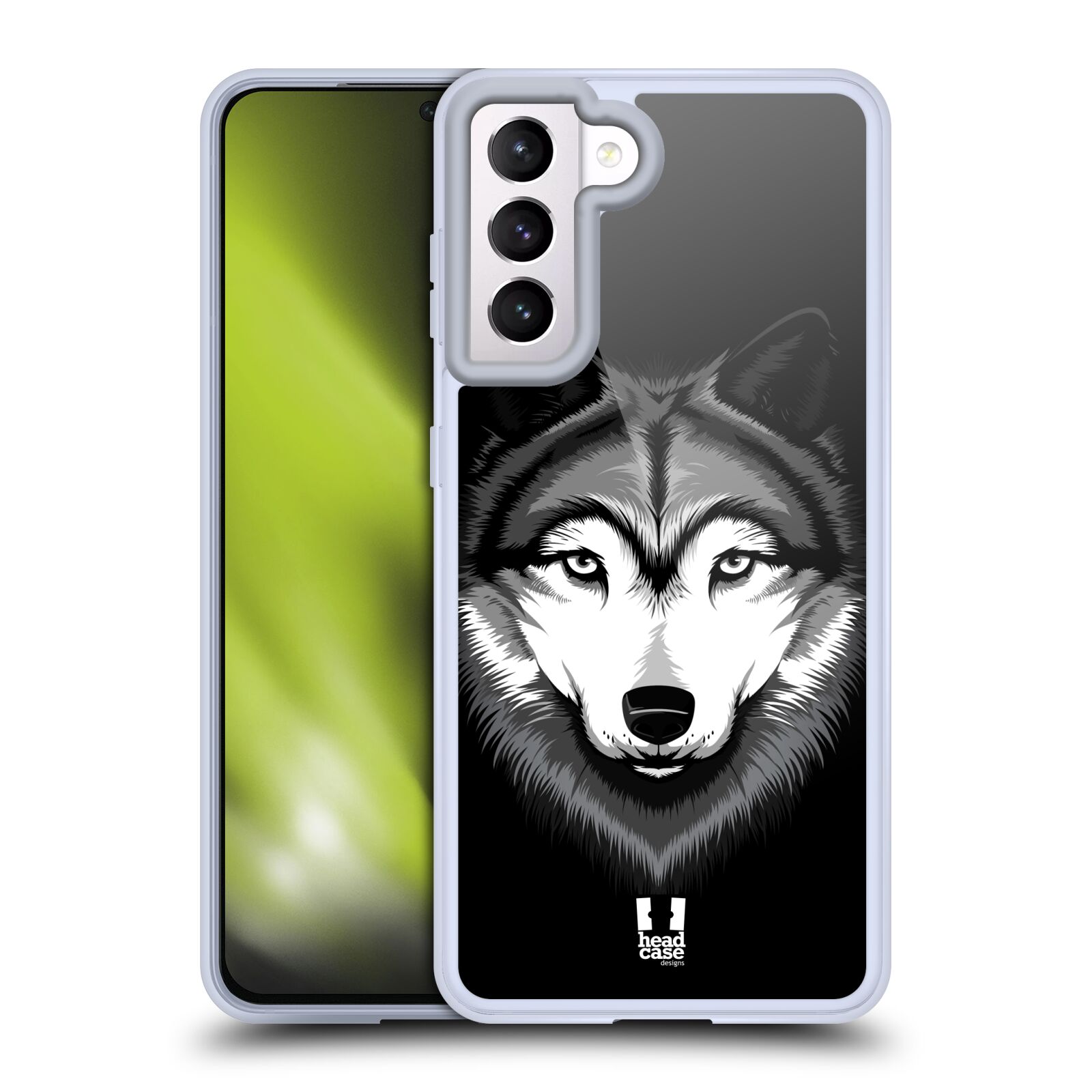 Plastový obal HEAD CASE na mobil Samsung Galaxy S21 5G vzor Zvíře kreslená tvář 2 vlk
