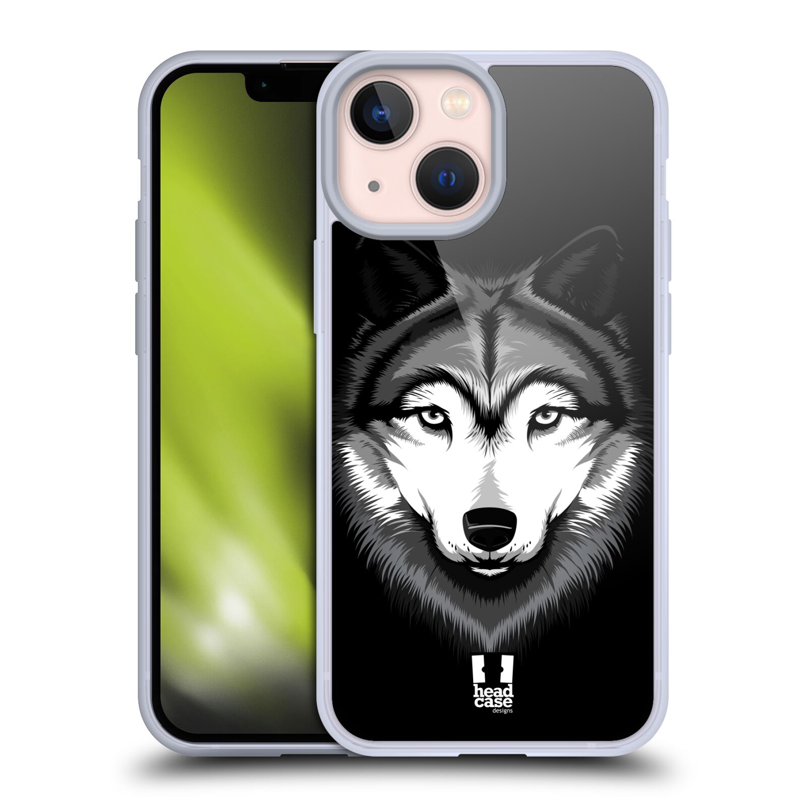 Plastový obal HEAD CASE na mobil Apple Iphone 13 MINI vzor Zvíře kreslená tvář 2 vlk