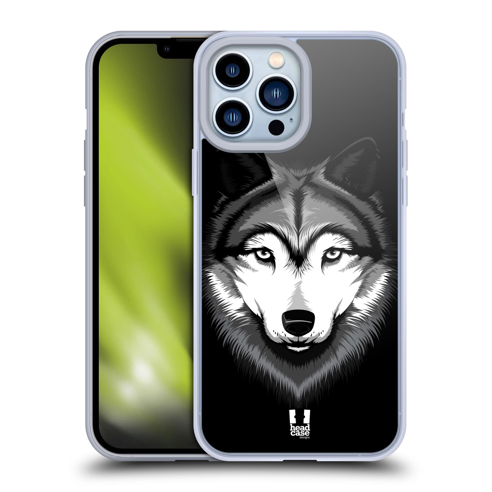 Plastový obal HEAD CASE na mobil Apple Iphone 13 PRO MAX vzor Zvíře kreslená tvář 2 vlk