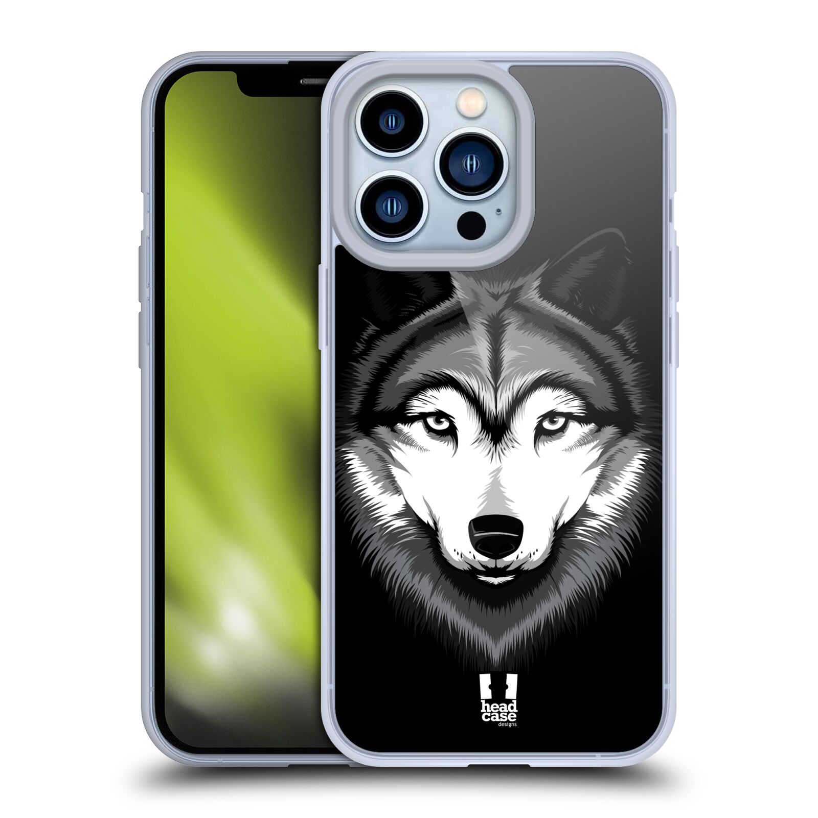 Plastový obal HEAD CASE na mobil Apple Iphone 13 PRO vzor Zvíře kreslená tvář 2 vlk