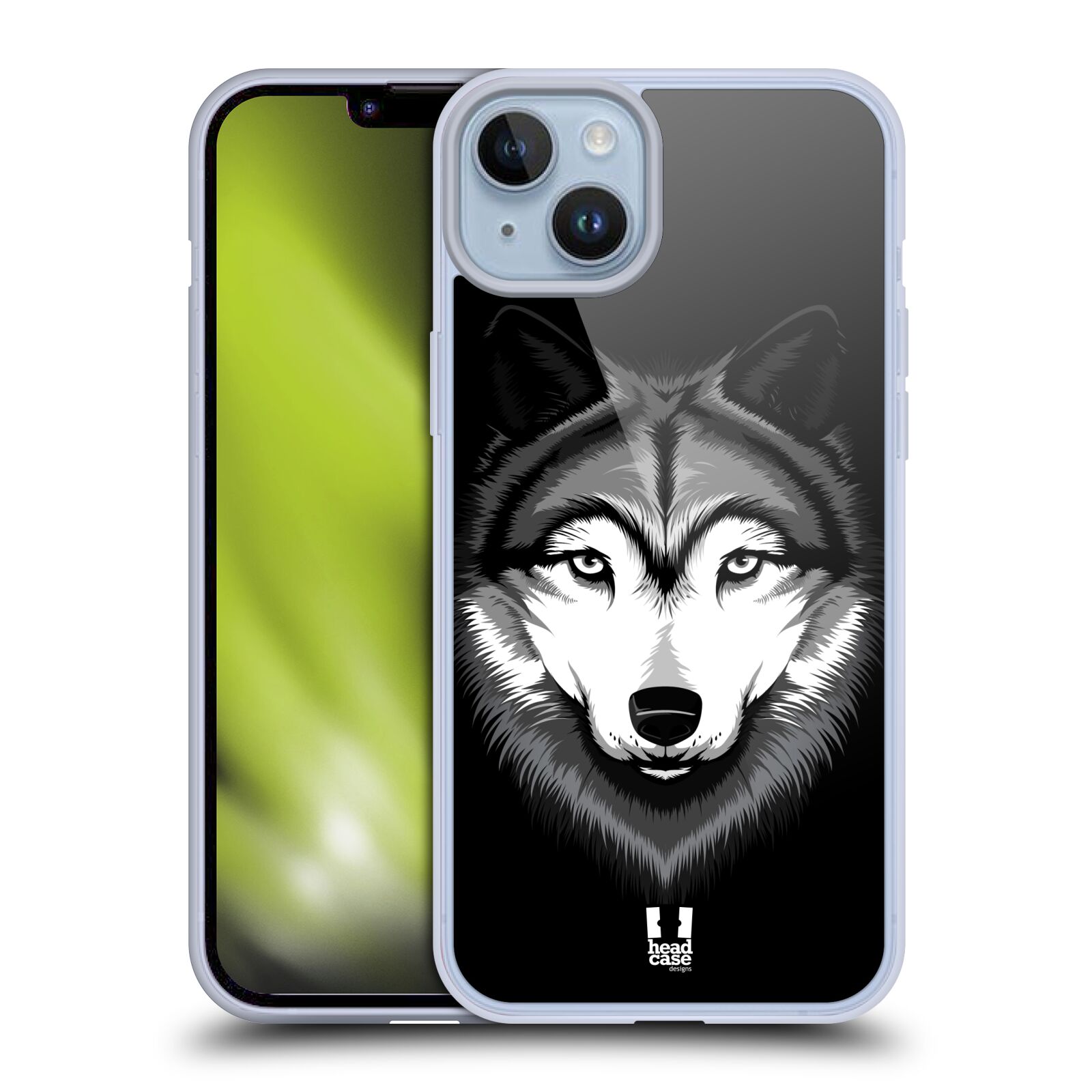 Plastový obal HEAD CASE na mobil Apple Iphone 14 PLUS vzor Zvíře kreslená tvář 2 vlk