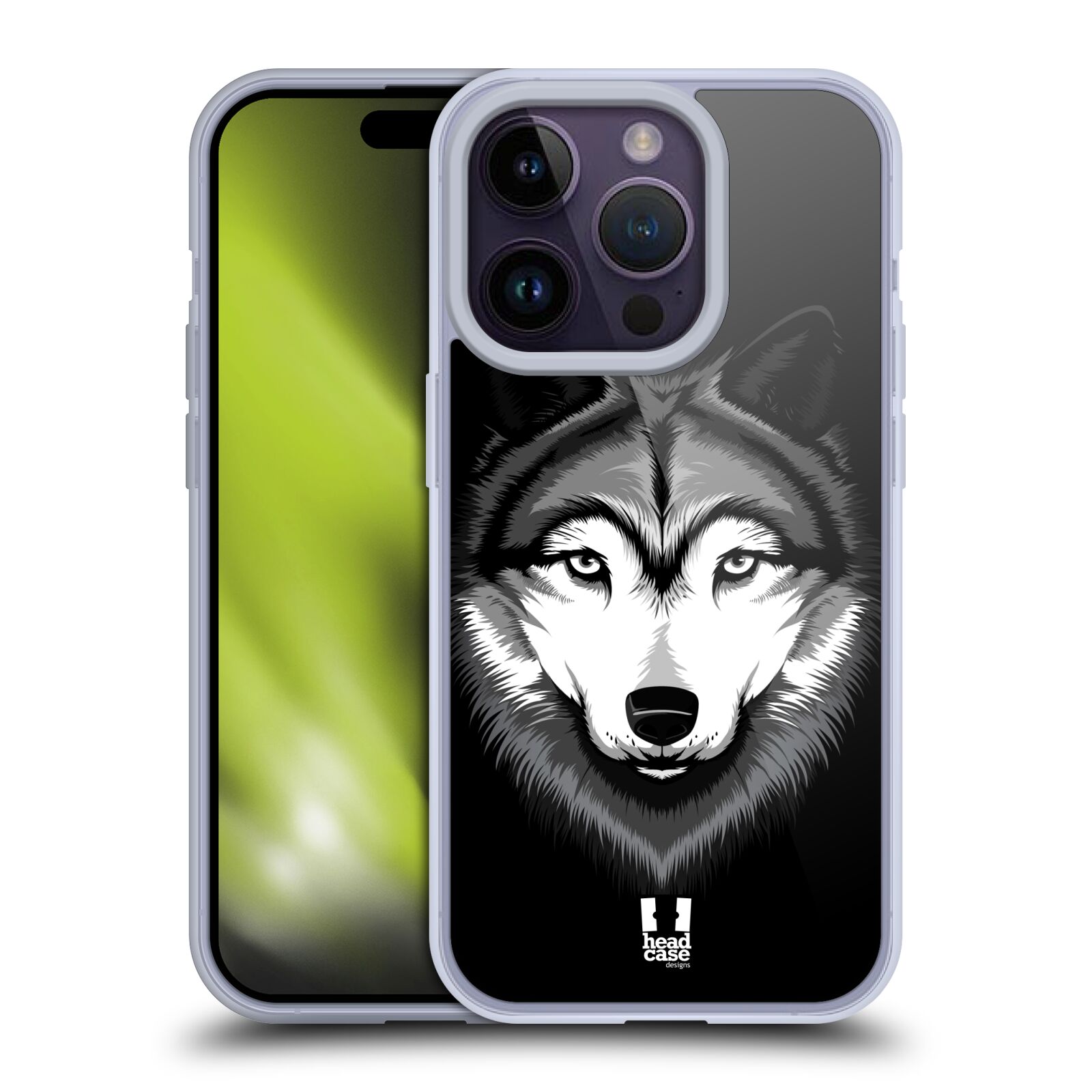 Plastový obal HEAD CASE na mobil Apple Iphone 14 PRO vzor Zvíře kreslená tvář 2 vlk