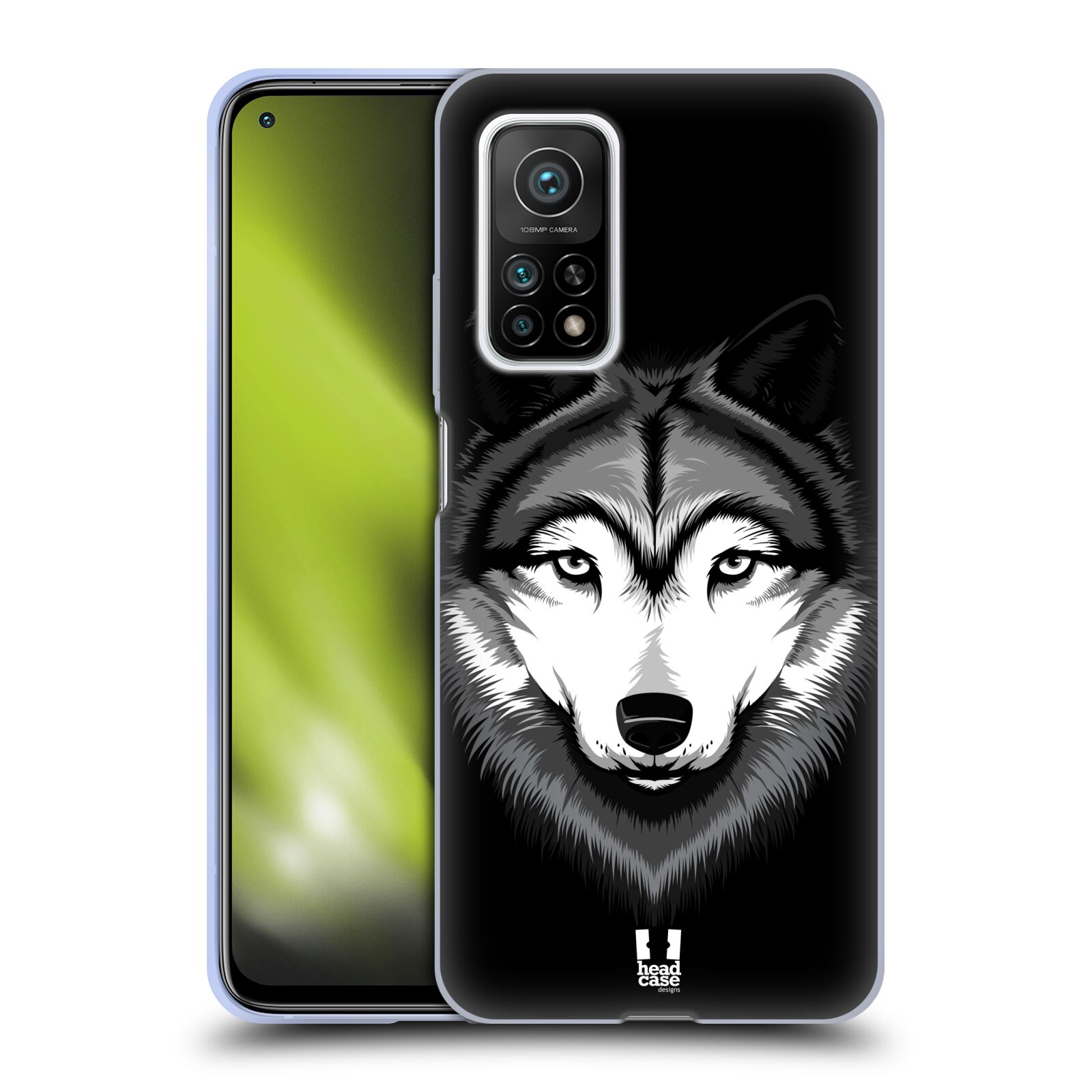 Plastový obal HEAD CASE na mobil Xiaomi Mi 10T a Mi 10T PRO vzor Zvíře kreslená tvář 2 vlk
