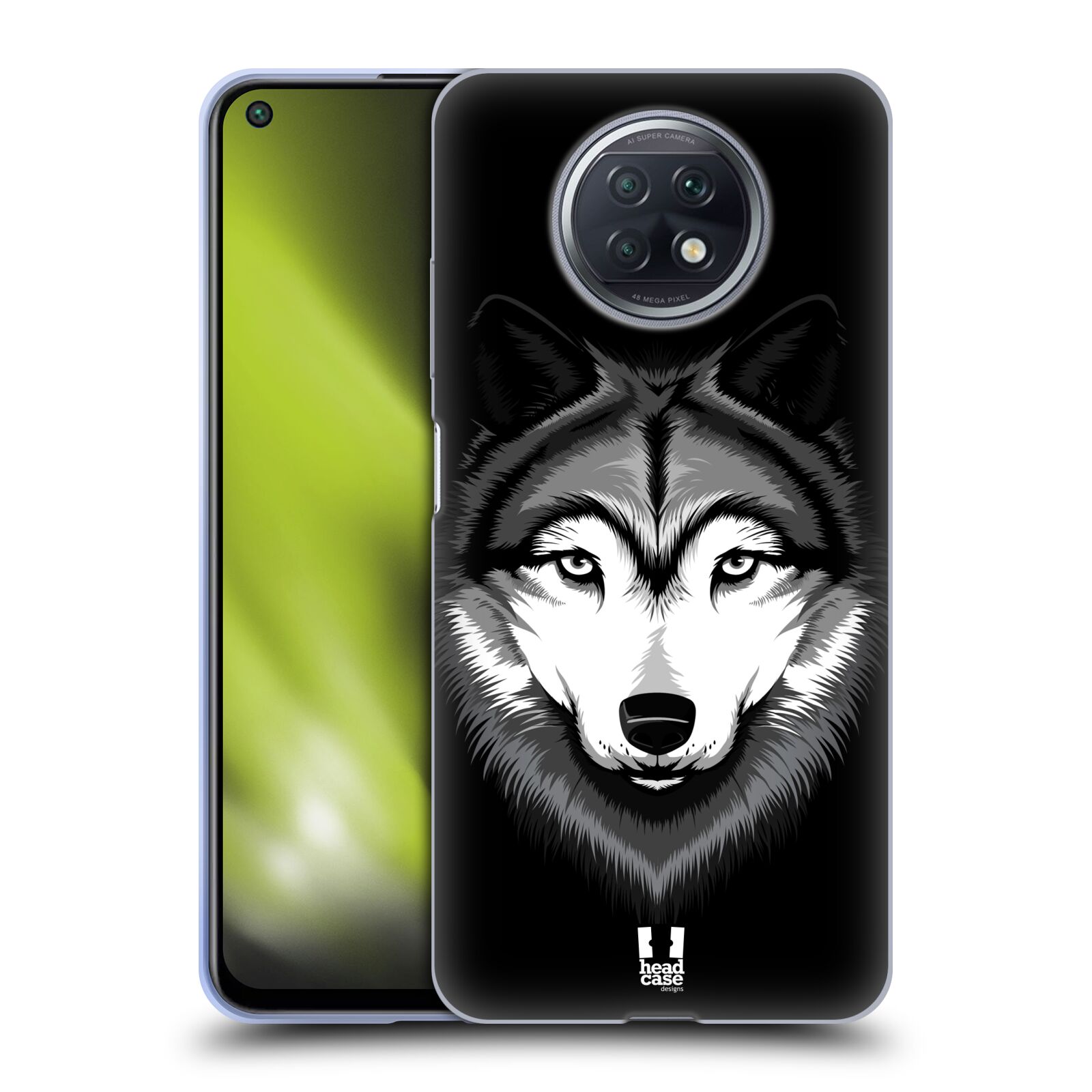 Plastový obal HEAD CASE na mobil Xiaomi Redmi Note 9T vzor Zvíře kreslená tvář 2 vlk