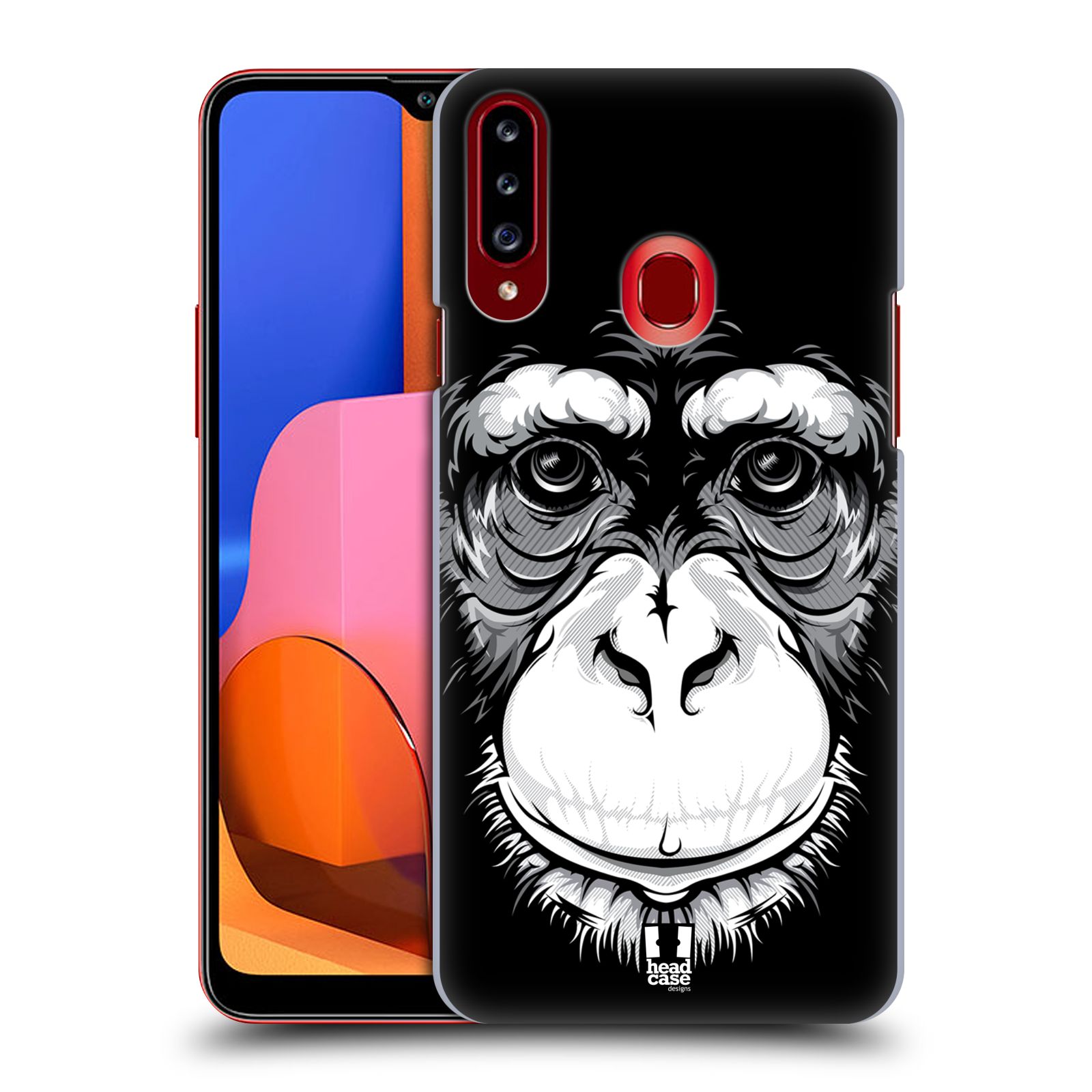 HEAD CASE plastový obal na mobil Samsung Galaxy A20s vzor Zvíře kreslená tvář šimpanz