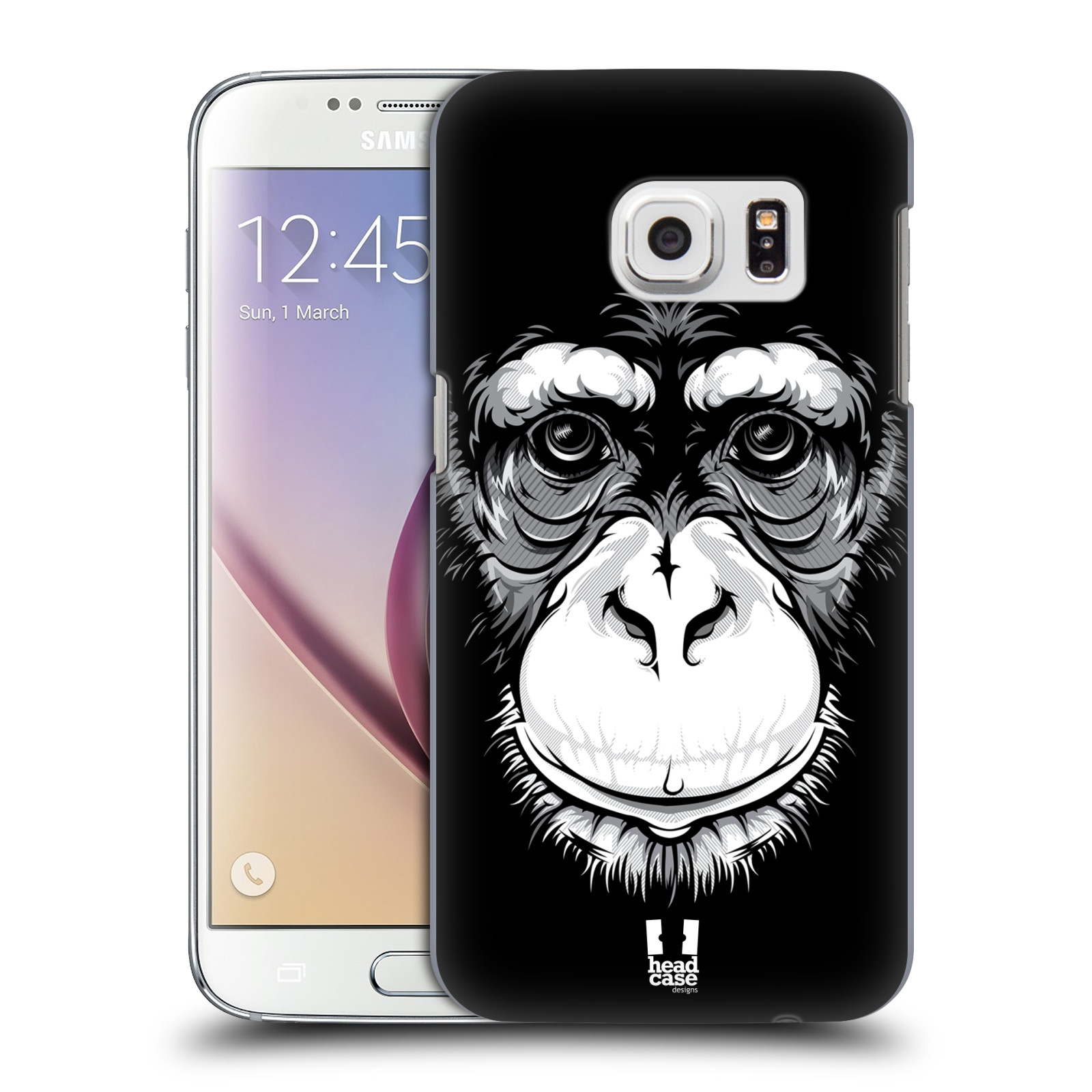 HEAD CASE plastový obal na mobil SAMSUNG GALAXY S7 vzor Zvíře kreslená tvář šimpanz
