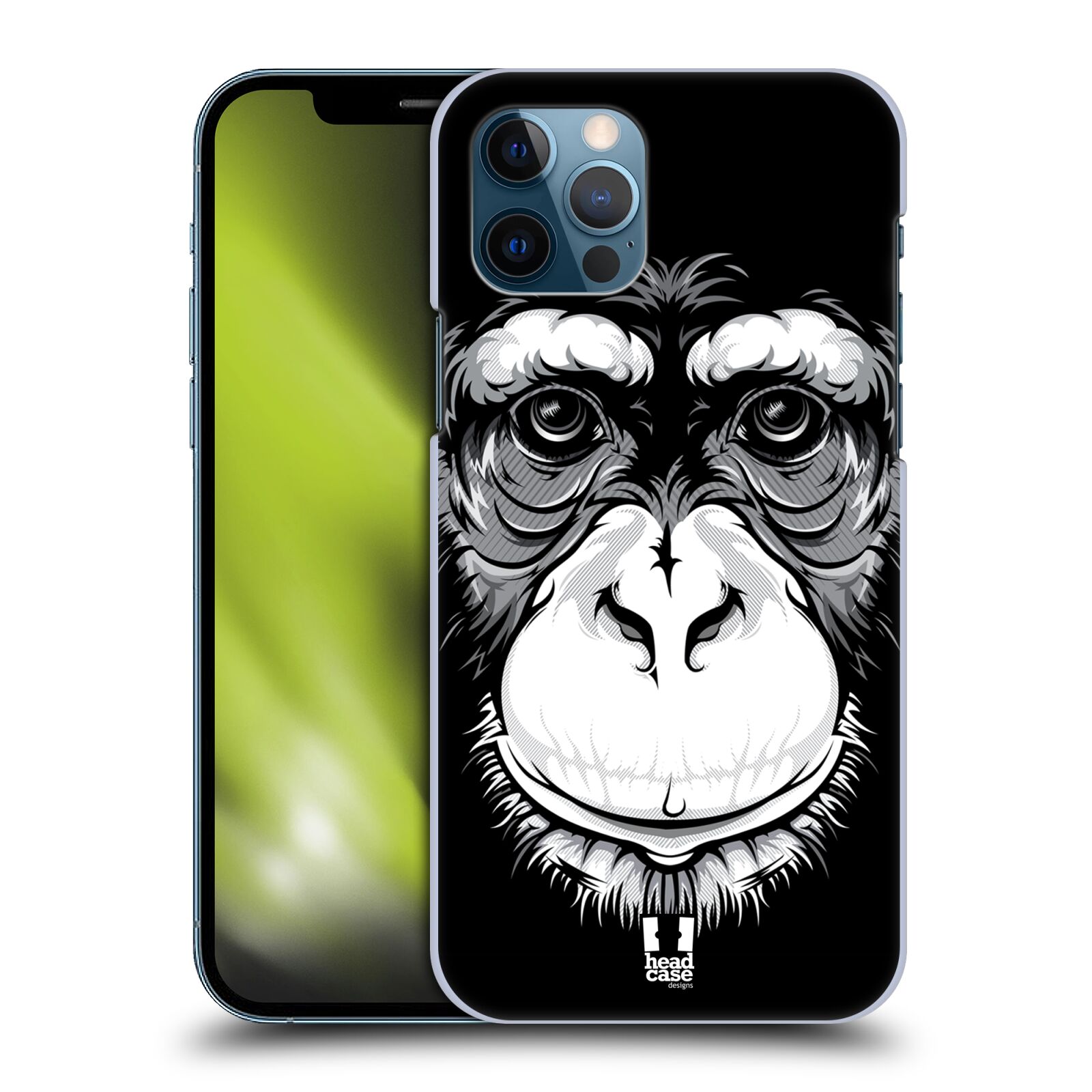 HEAD CASE plastový obal na mobil Apple Iphone 12 / Iphone 12 PRO vzor Zvíře kreslená tvář šimpanz
