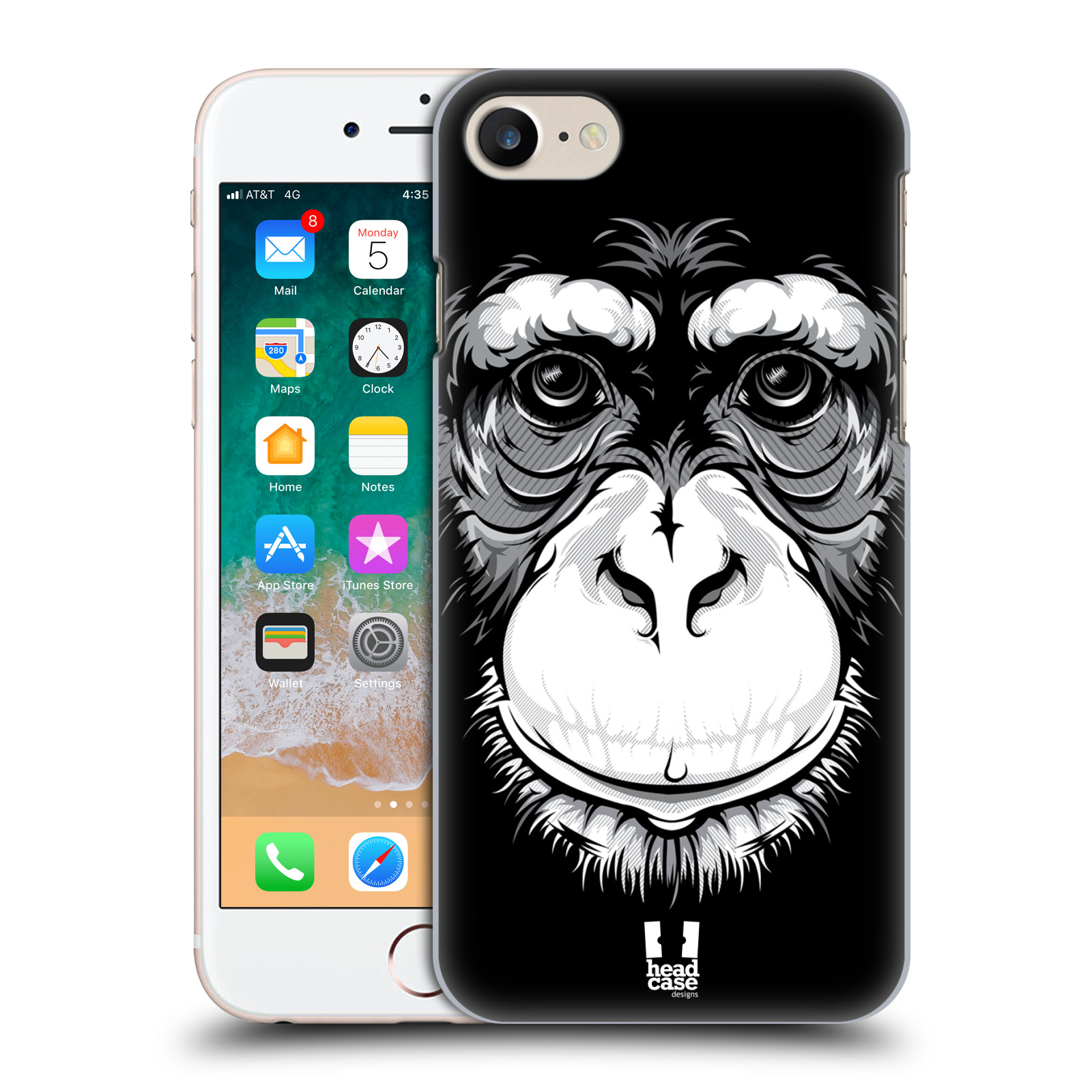 HEAD CASE plastový obal na mobil Apple Iphone 7 vzor Zvíře kreslená tvář šimpanz