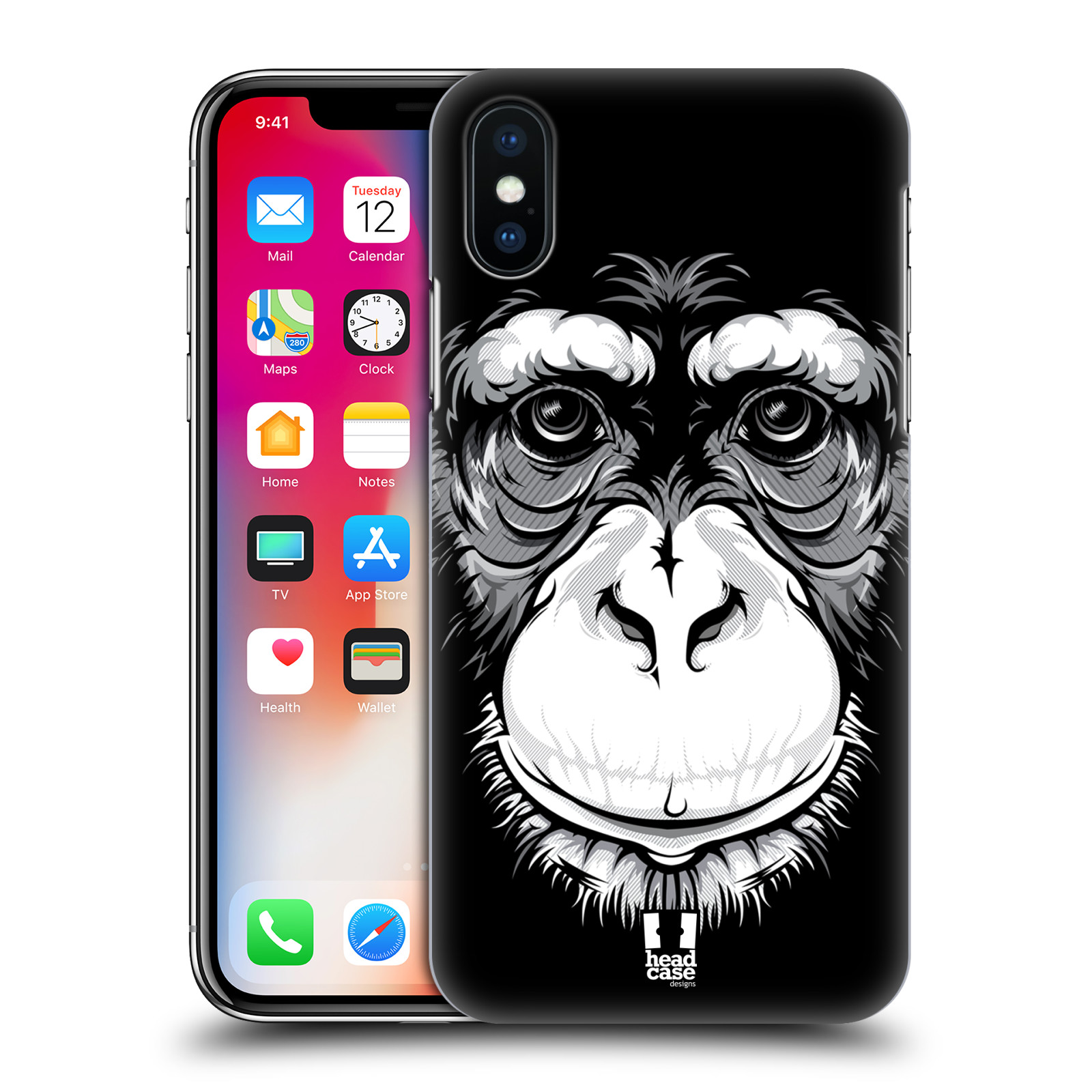 HEAD CASE plastový obal na mobil Apple Iphone X / XS vzor Zvíře kreslená tvář šimpanz