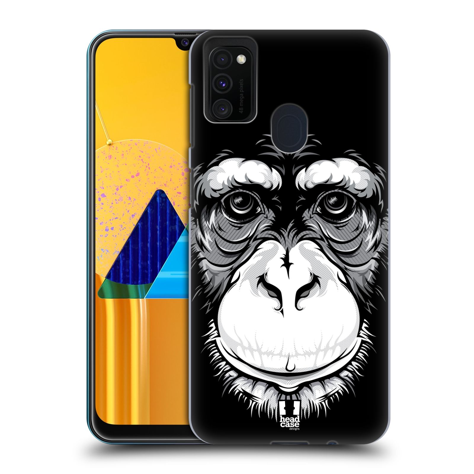 Zadní kryt na mobil Samsung Galaxy M21 vzor Zvíře kreslená tvář šimpanz