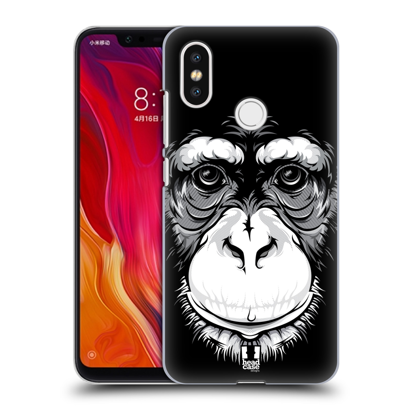 HEAD CASE plastový obal na mobil Xiaomi Mi 8 vzor Zvíře kreslená tvář šimpanz