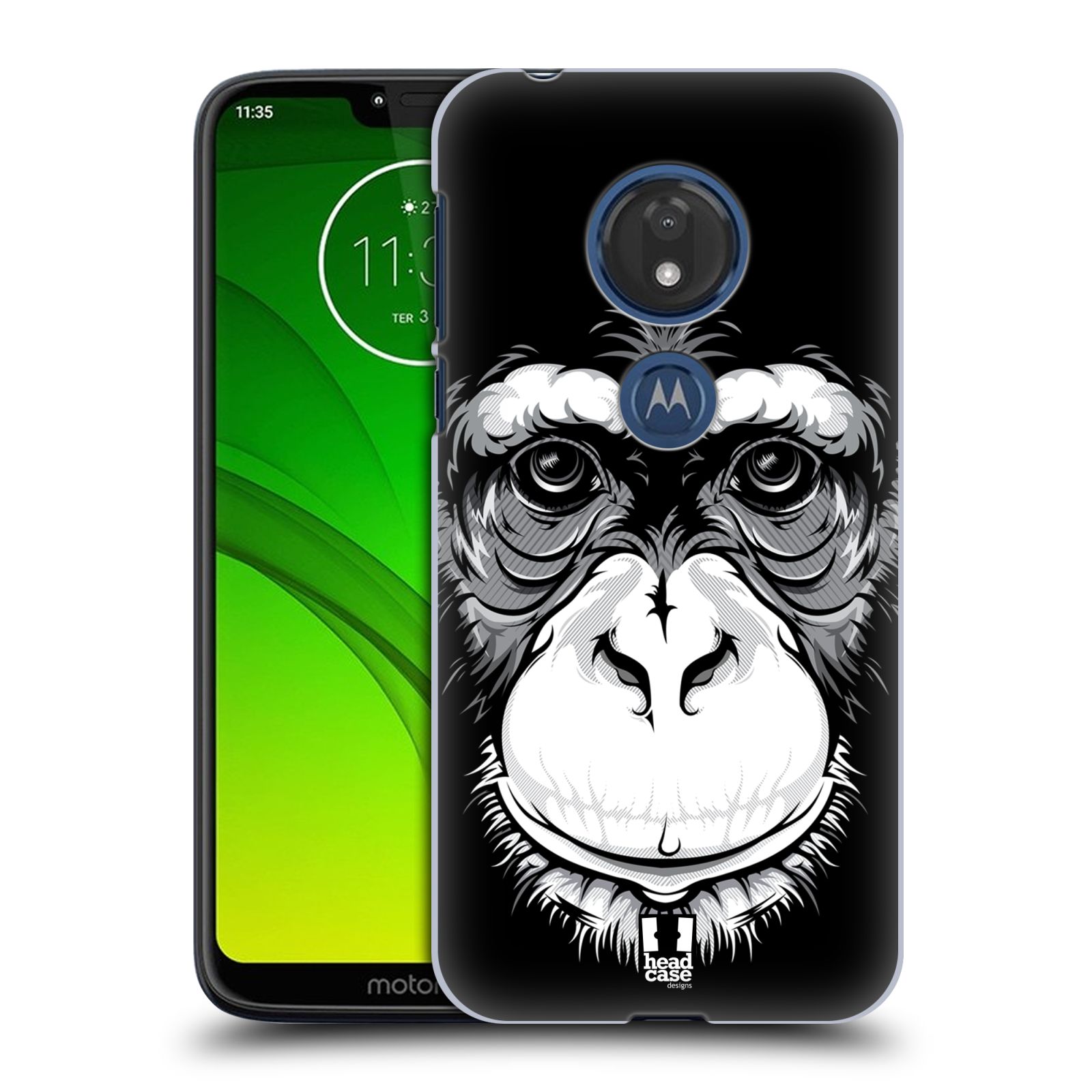 Pouzdro na mobil Motorola Moto G7 Play vzor Zvíře kreslená tvář šimpanz