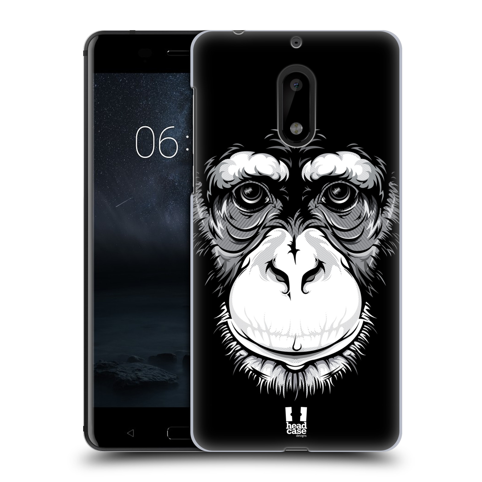 HEAD CASE plastový obal na mobil Nokia 6 vzor Zvíře kreslená tvář šimpanz