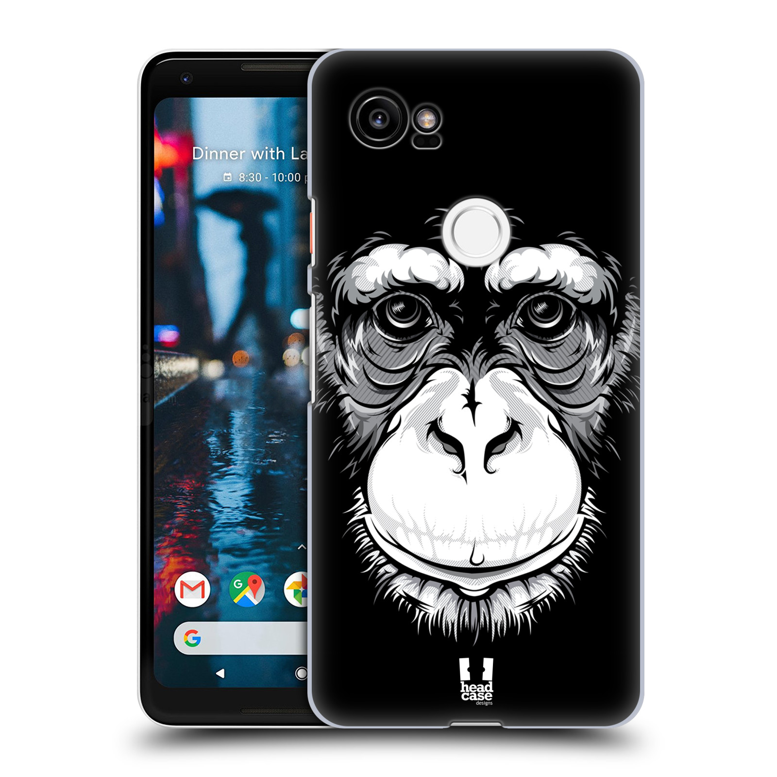 HEAD CASE plastový obal na mobil Google Pixel 2 XL vzor Zvíře kreslená tvář šimpanz