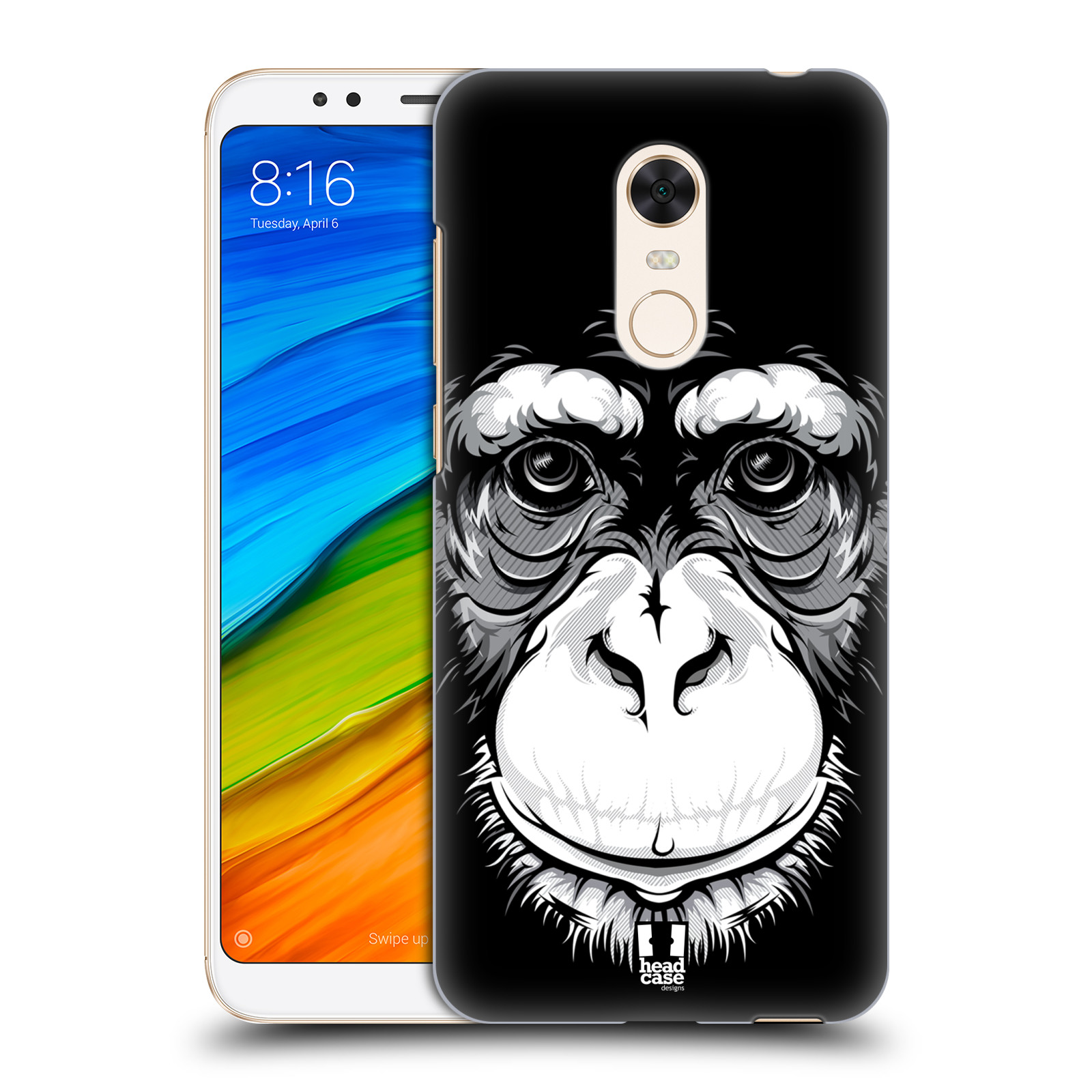 HEAD CASE plastový obal na mobil Xiaomi Redmi 5 PLUS vzor Zvíře kreslená tvář šimpanz