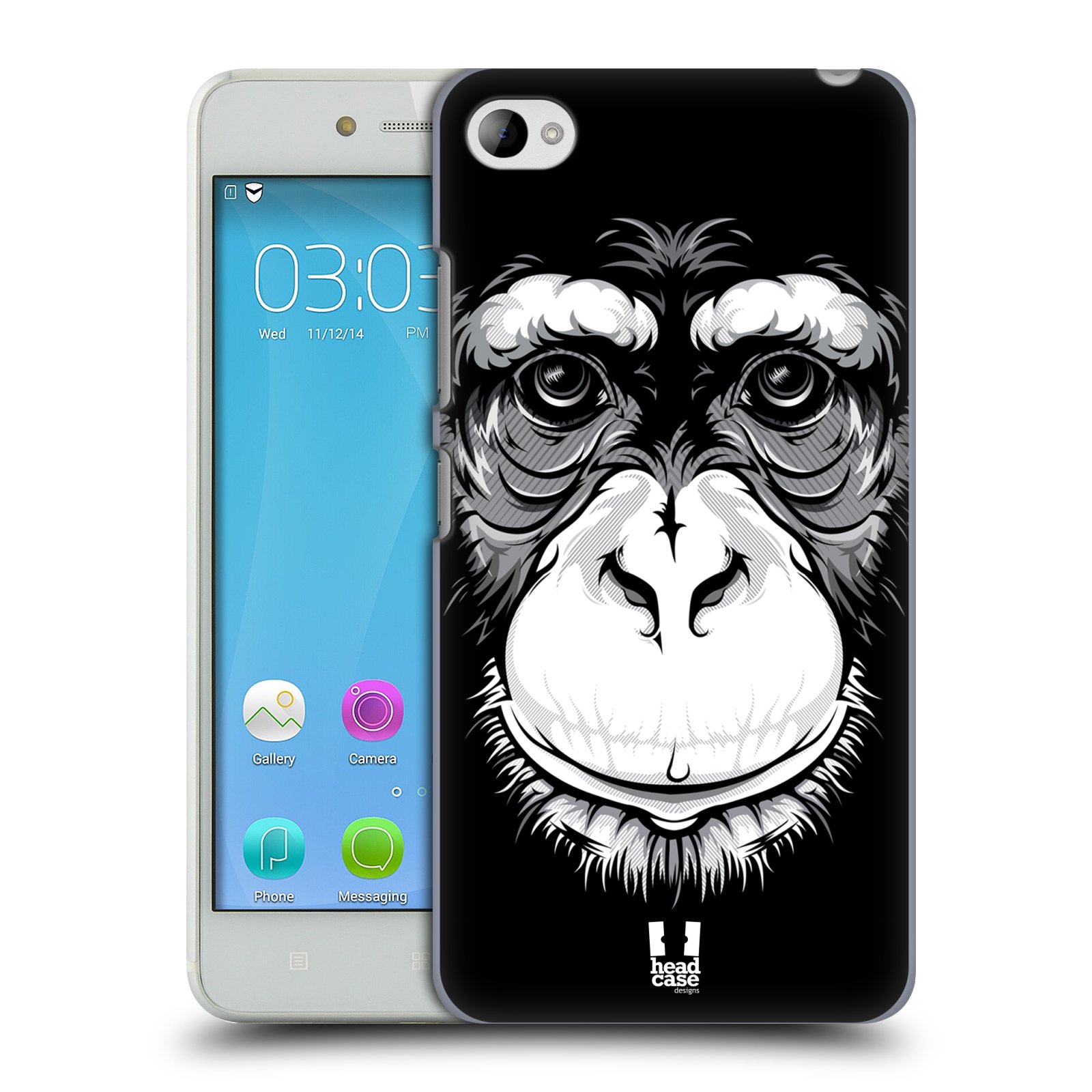 HEAD CASE pevný plastový obal na mobil LENOVO S90 vzor Zvíře kreslená tvář šimpanz