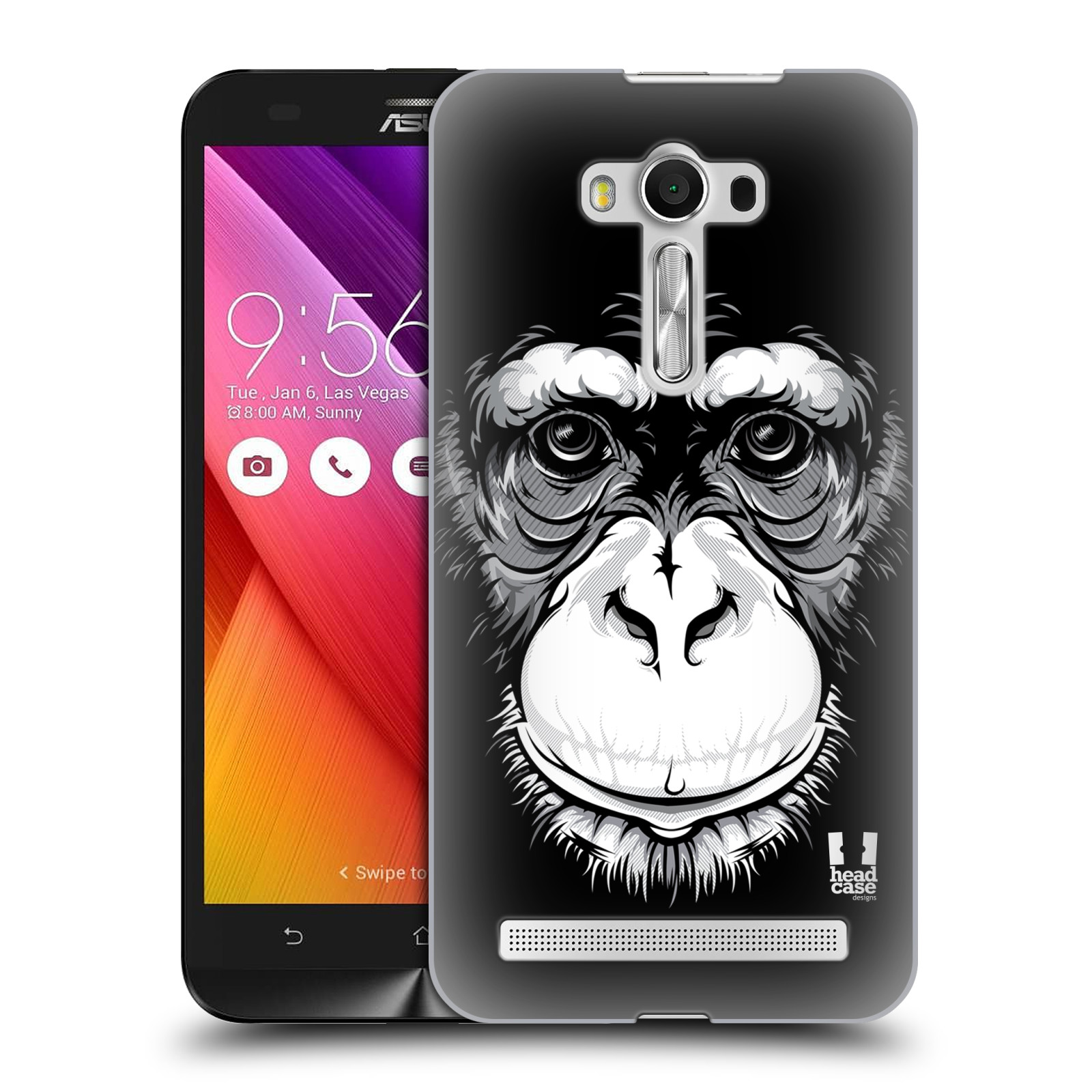 HEAD CASE plastový obal na mobil Asus Zenfone 2 LASER (5,5 displej ZE550KL) vzor Zvíře kreslená tvář šimpanz