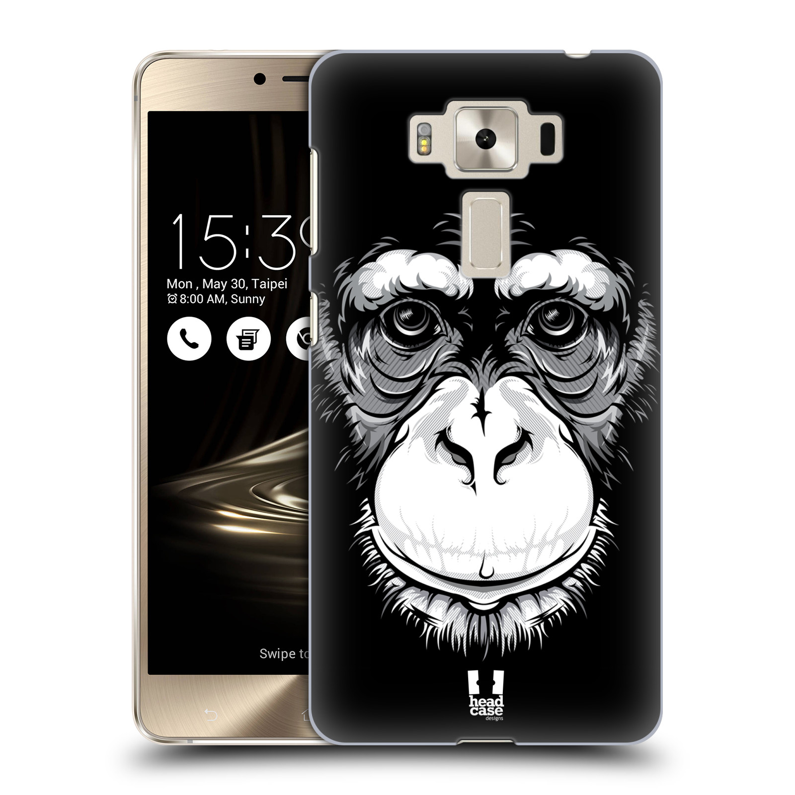 HEAD CASE plastový obal na mobil Asus Zenfone 3 DELUXE ZS550KL vzor Zvíře kreslená tvář šimpanz