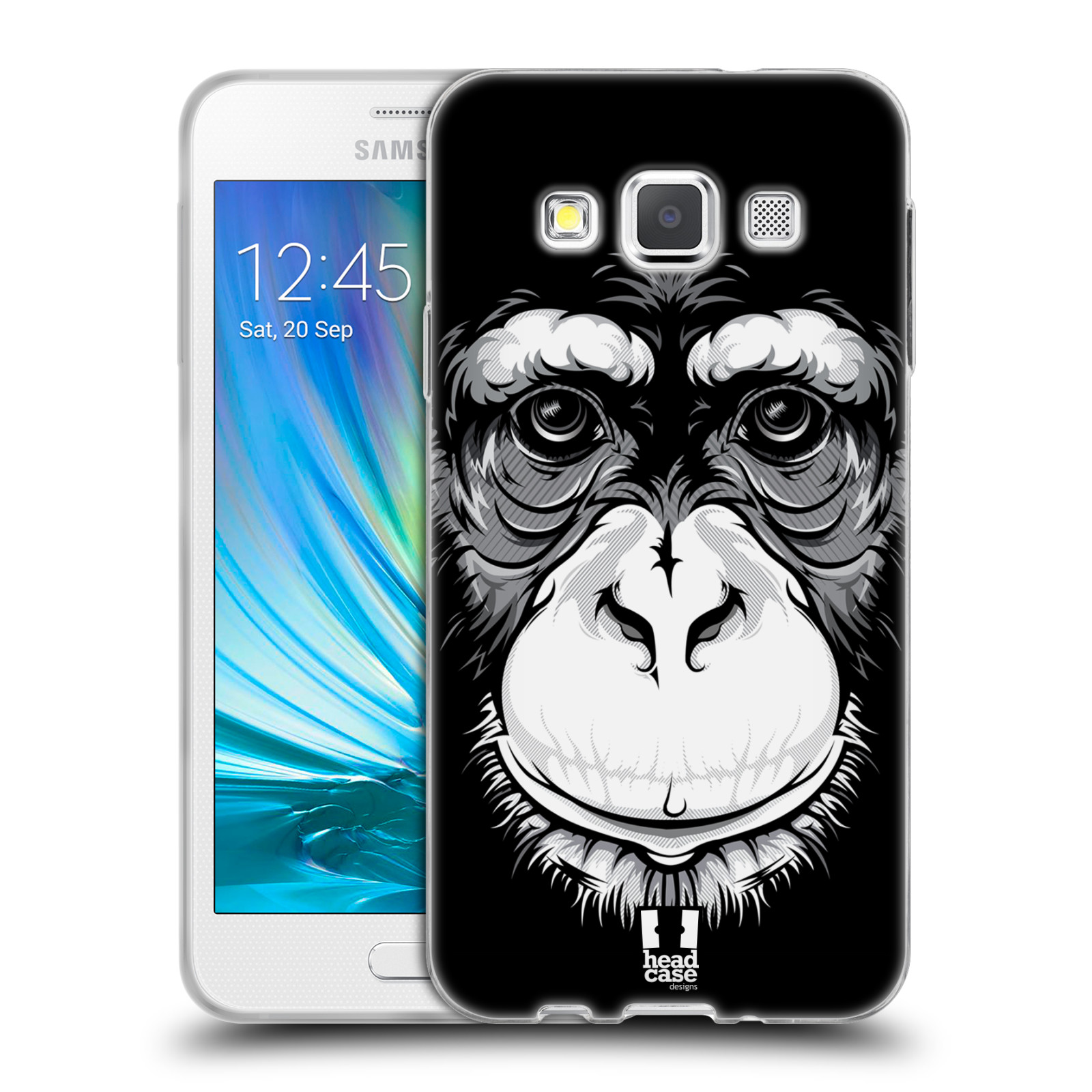 HEAD CASE silikonový obal na mobil Samsung Galaxy A3 vzor Zvíře kreslená tvář šimpanz